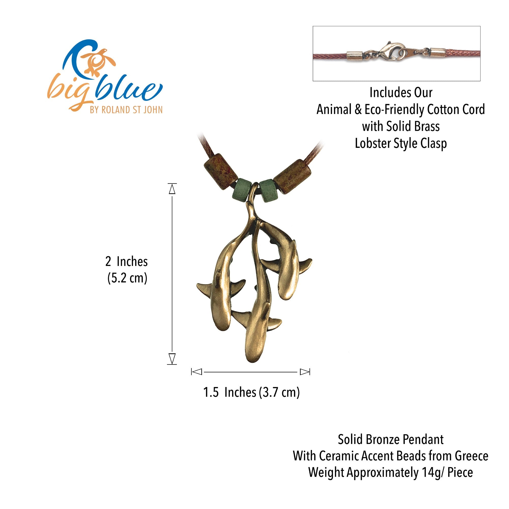 Shark Necklaces for Women Bronze