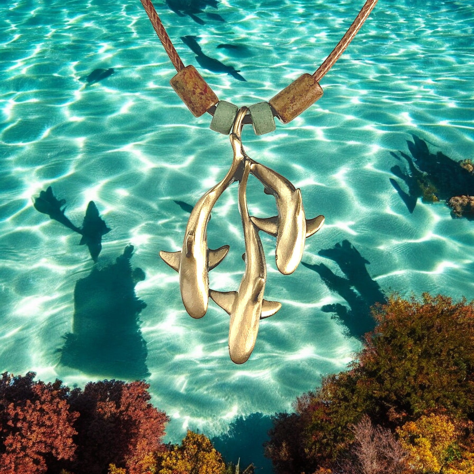 Shark Necklaces for Women Bronze
