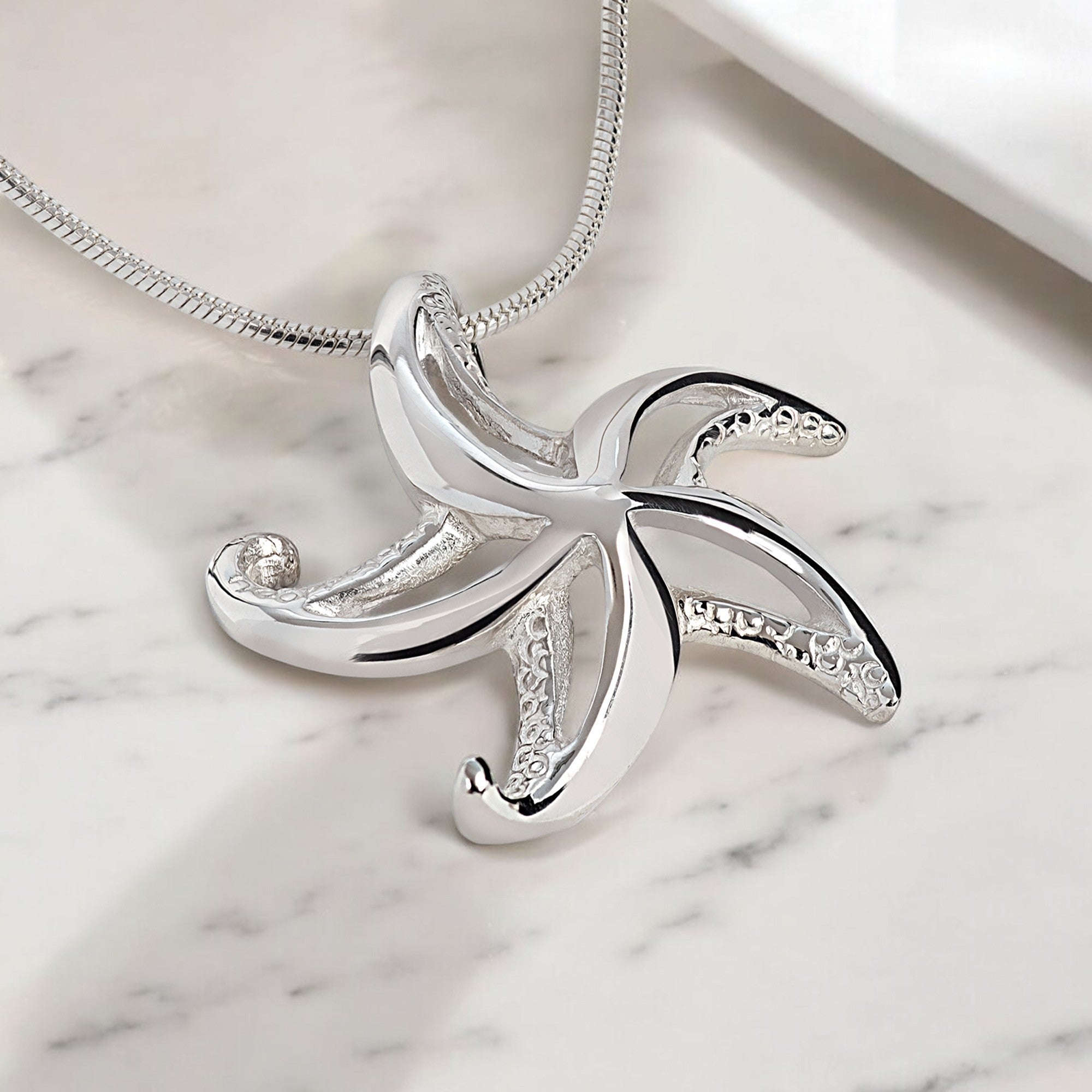 Starfish Necklace Sterling Silver for Women