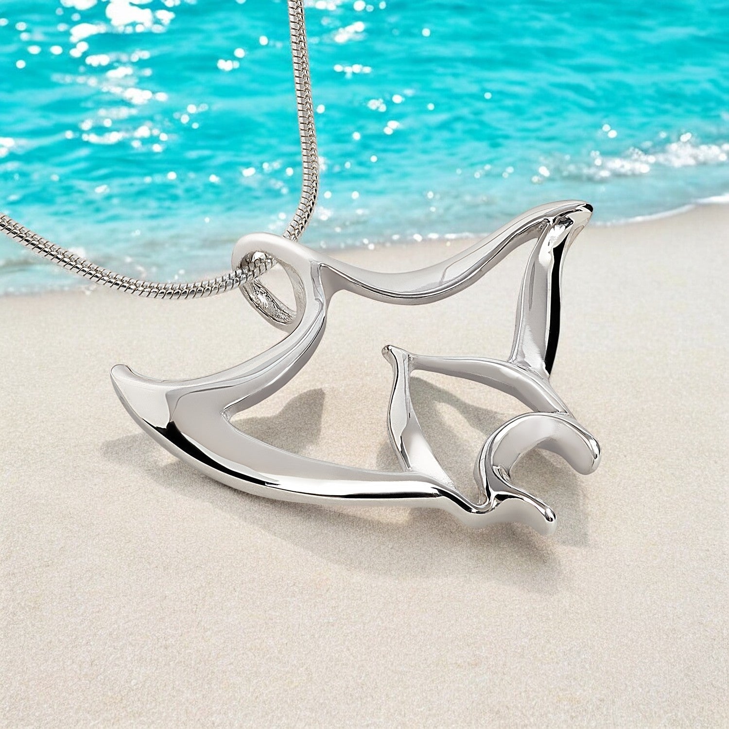 Manta Ray Necklace for Women Sterling Silver