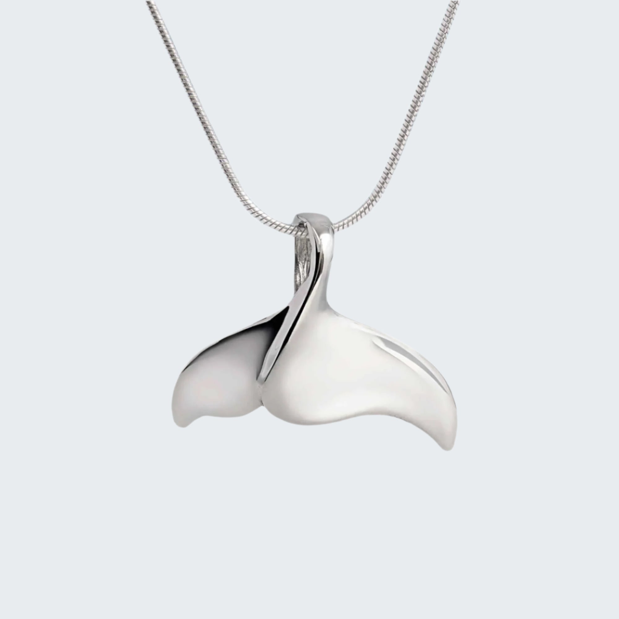 Whale Tail Necklace for Men and Women Sterling Silver