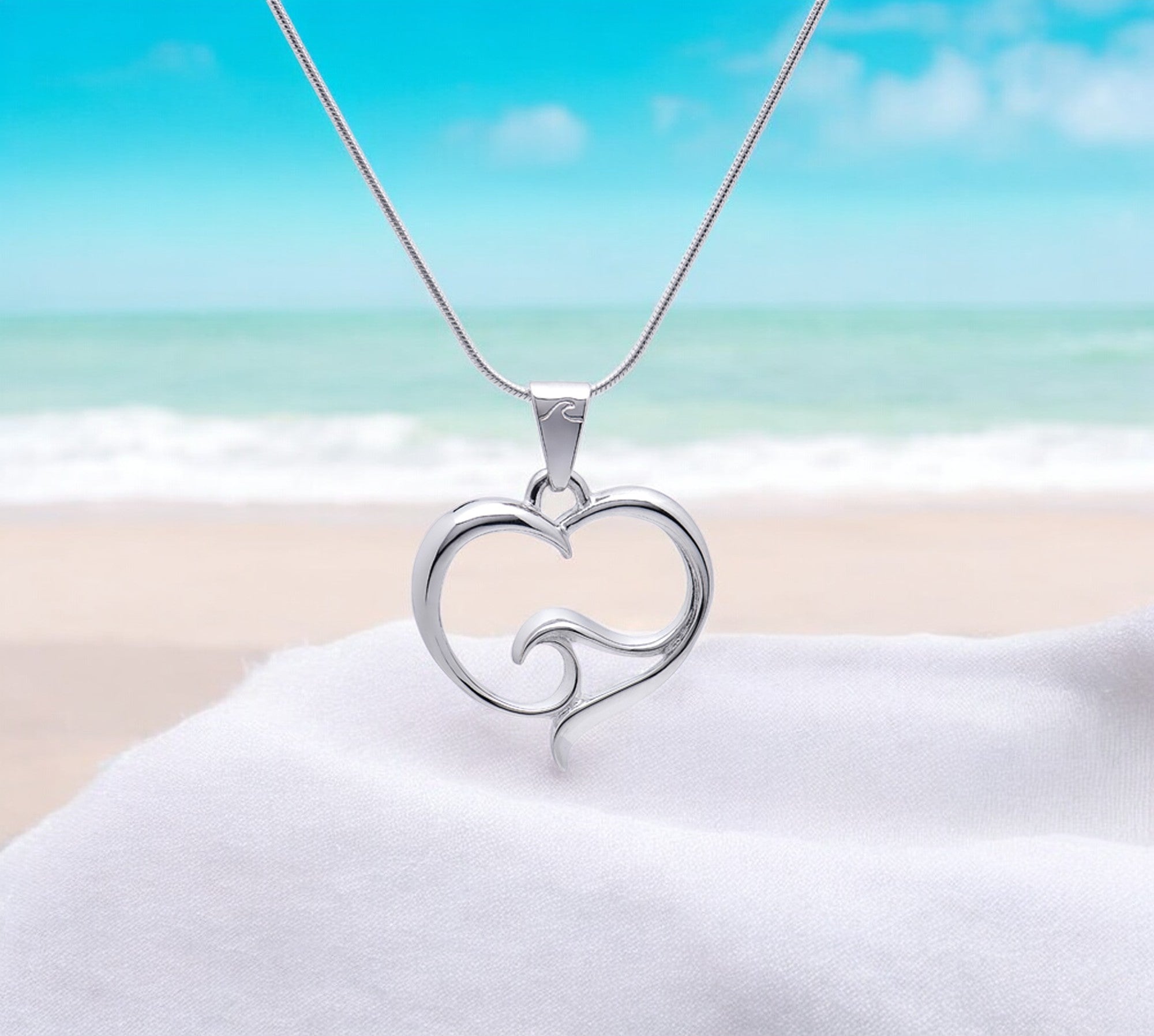 Ocean Wave Necklace Sterling Silver