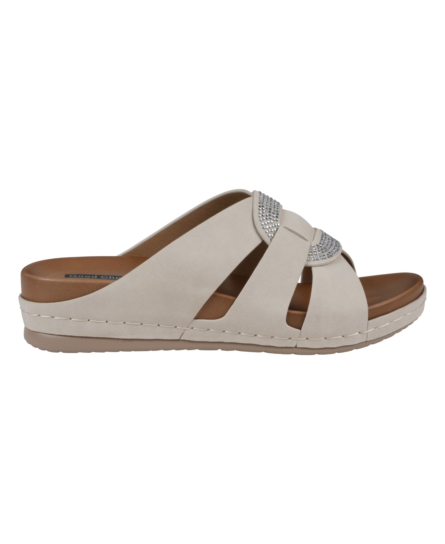 GC Shoes Women's Betsy Nude Embellished Comfort Sandals