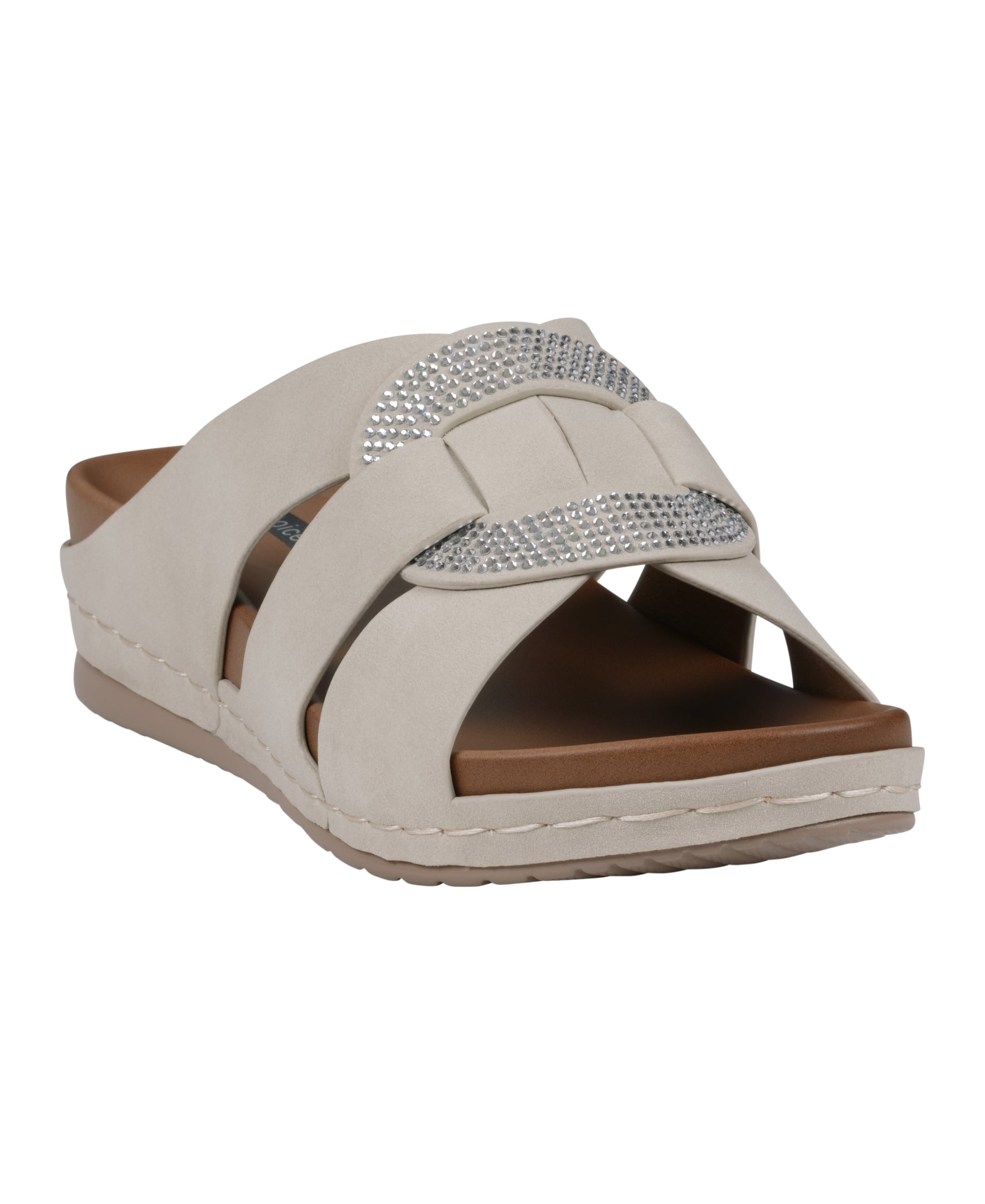 GC Shoes Women's Betsy Nude Embellished Comfort Sandals