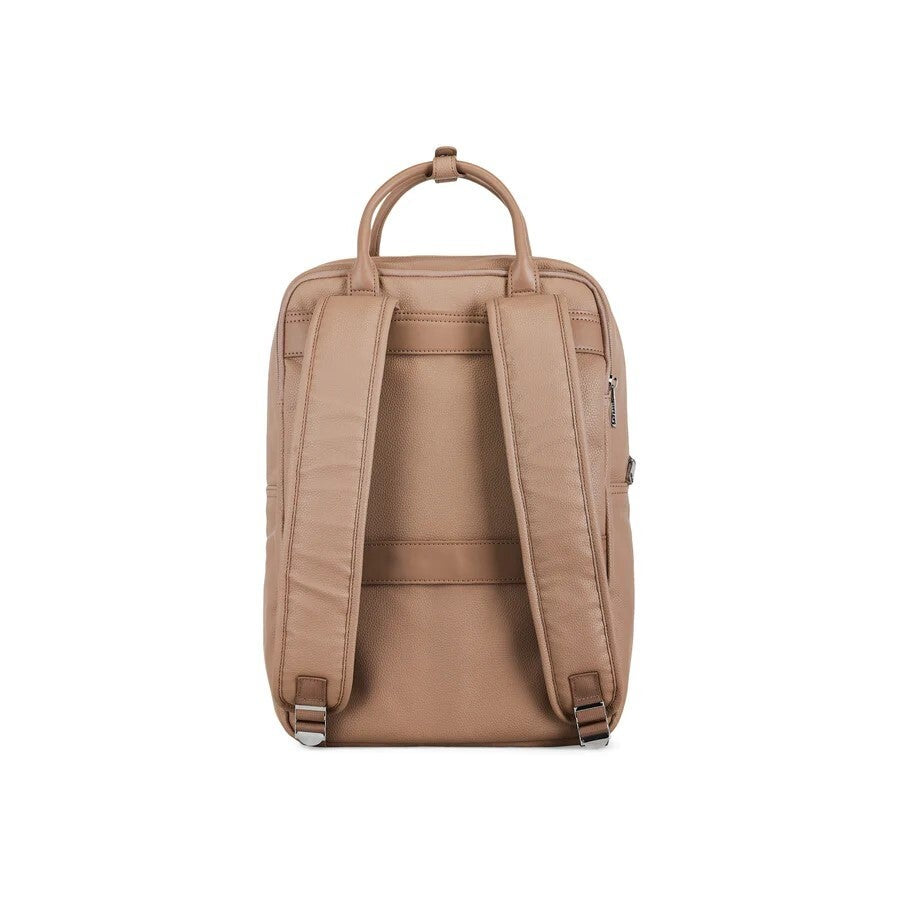 Brown backpack on a white background