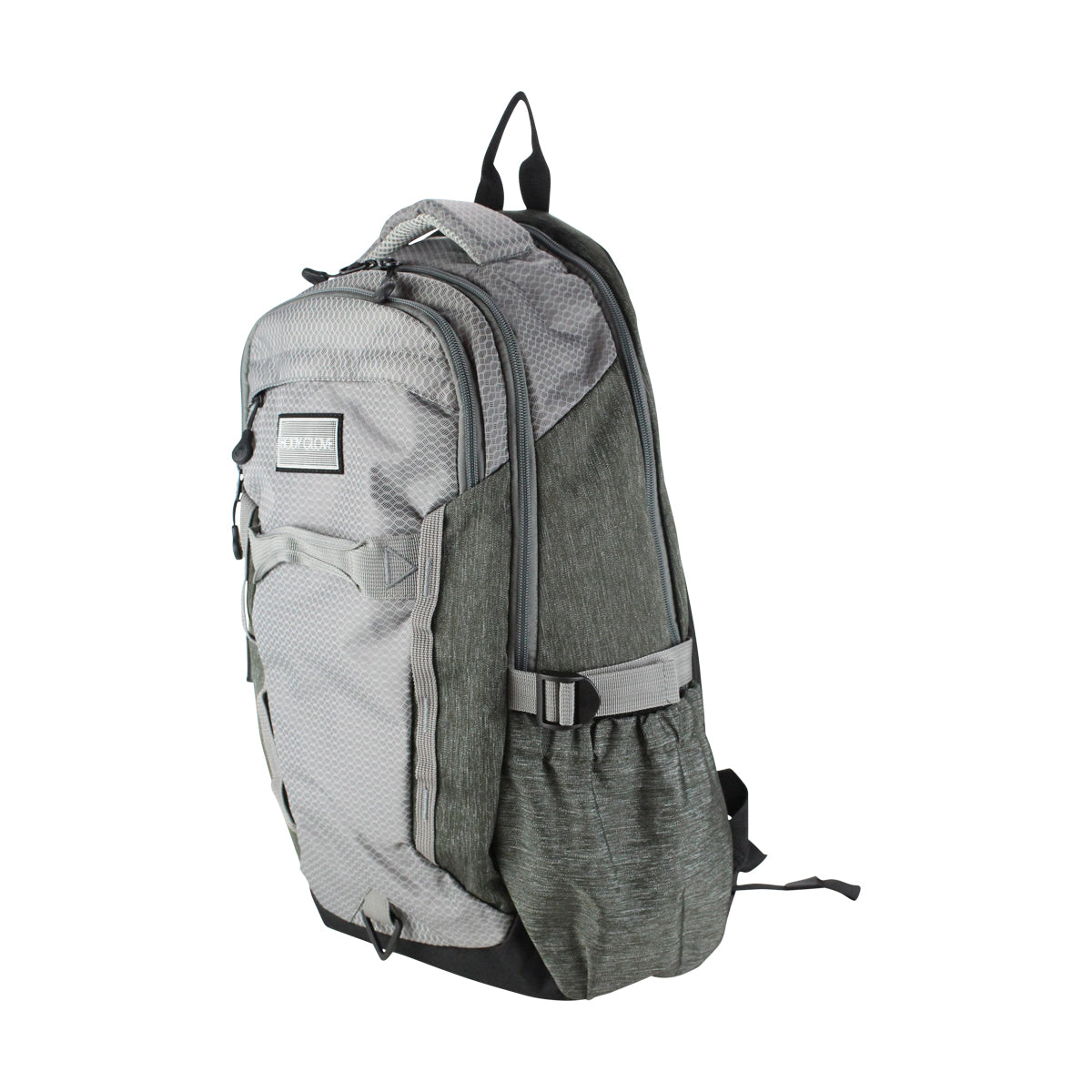Gray backpack on a white background