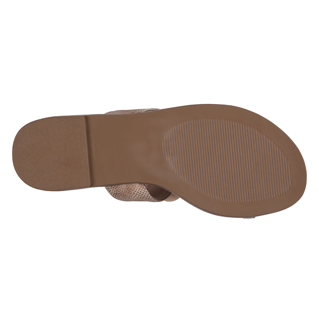 GC Shoes Women's Blossom Rose Gold Embellished Flower Toe Ring Flat Sandals