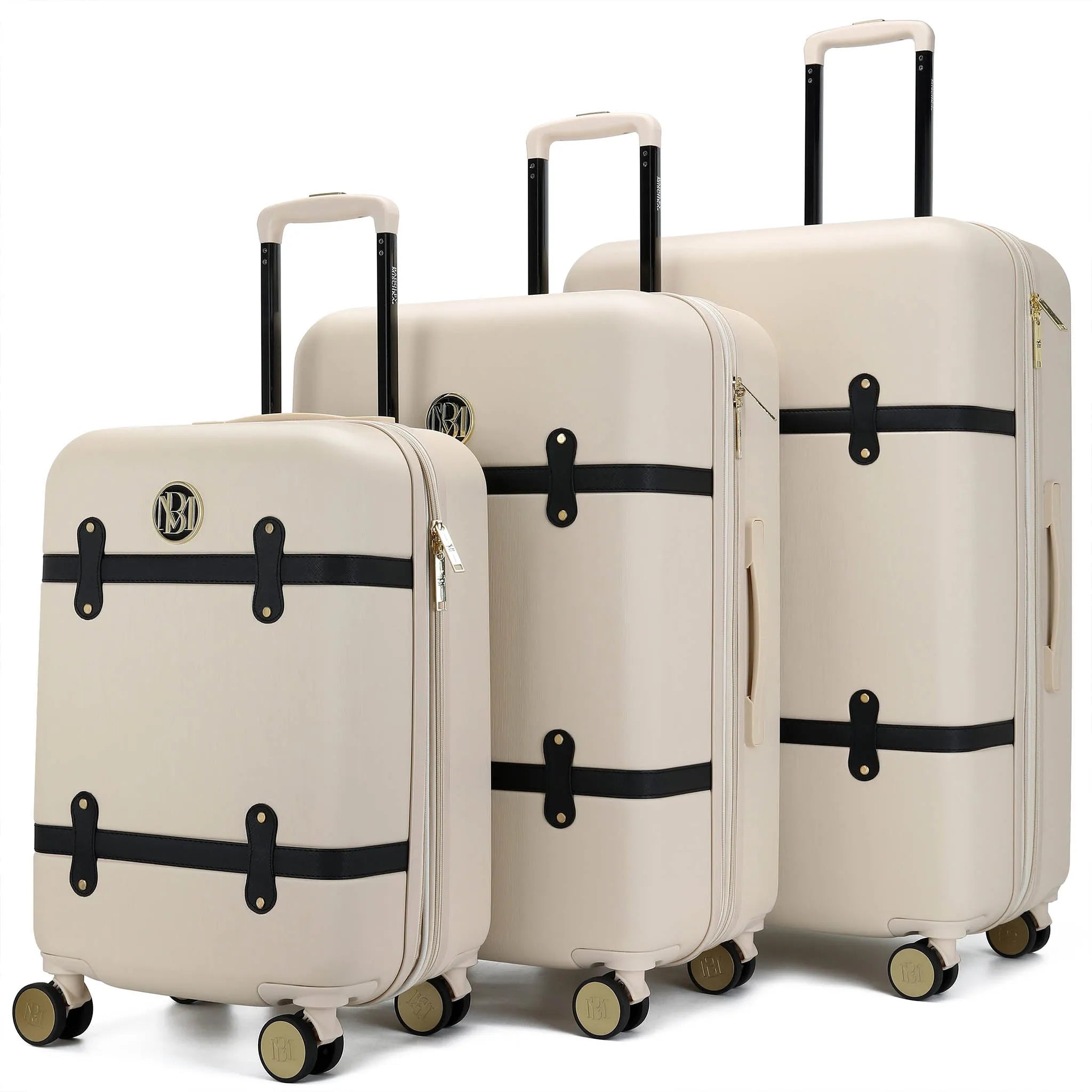 Grace Three Piece Expandable Retro Luggage Set