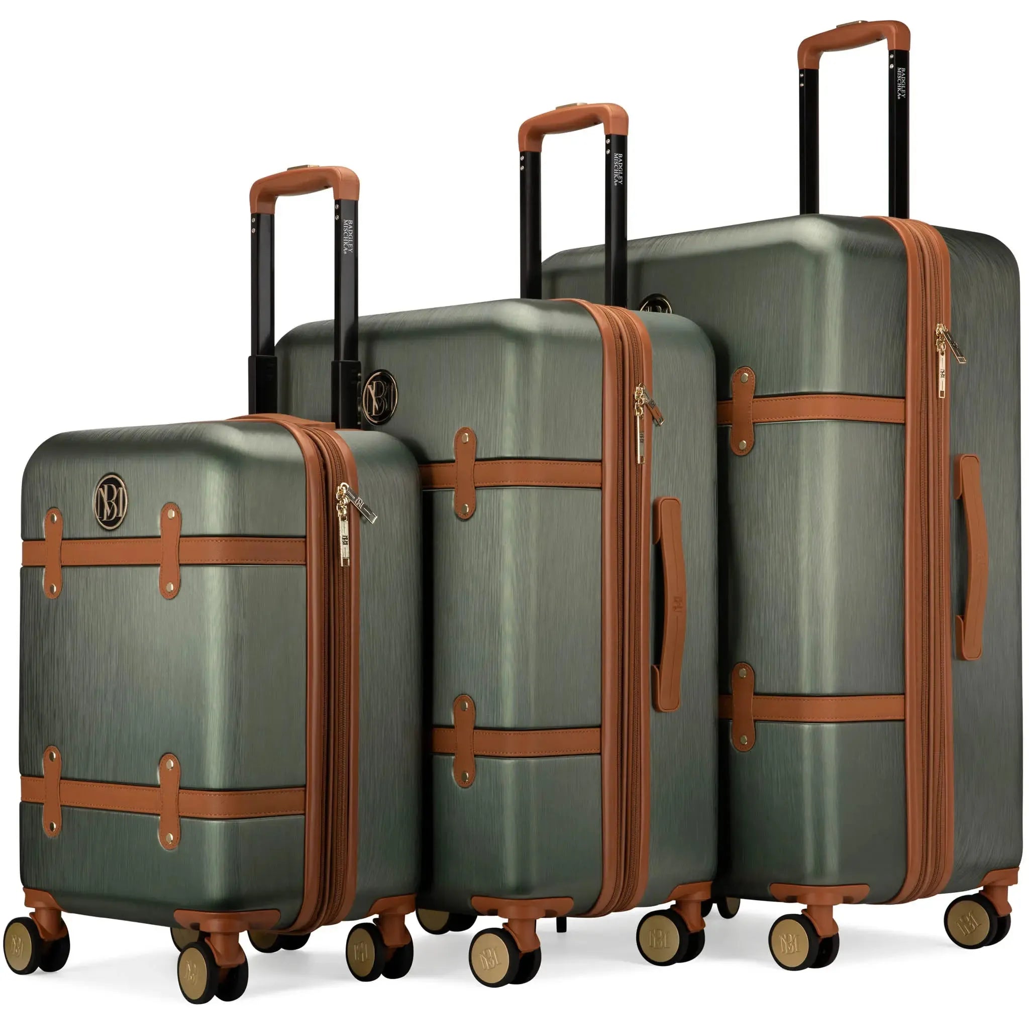 Grace Three Piece Expandable Retro Luggage Set