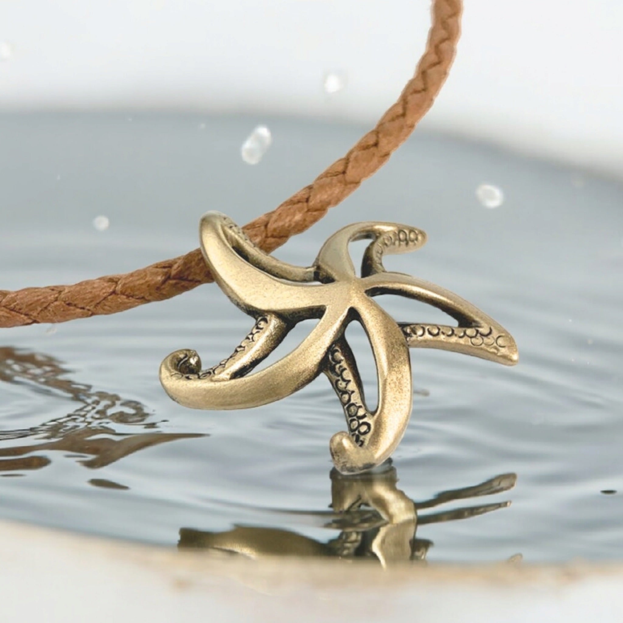 Starfish Necklace for Women Bronze