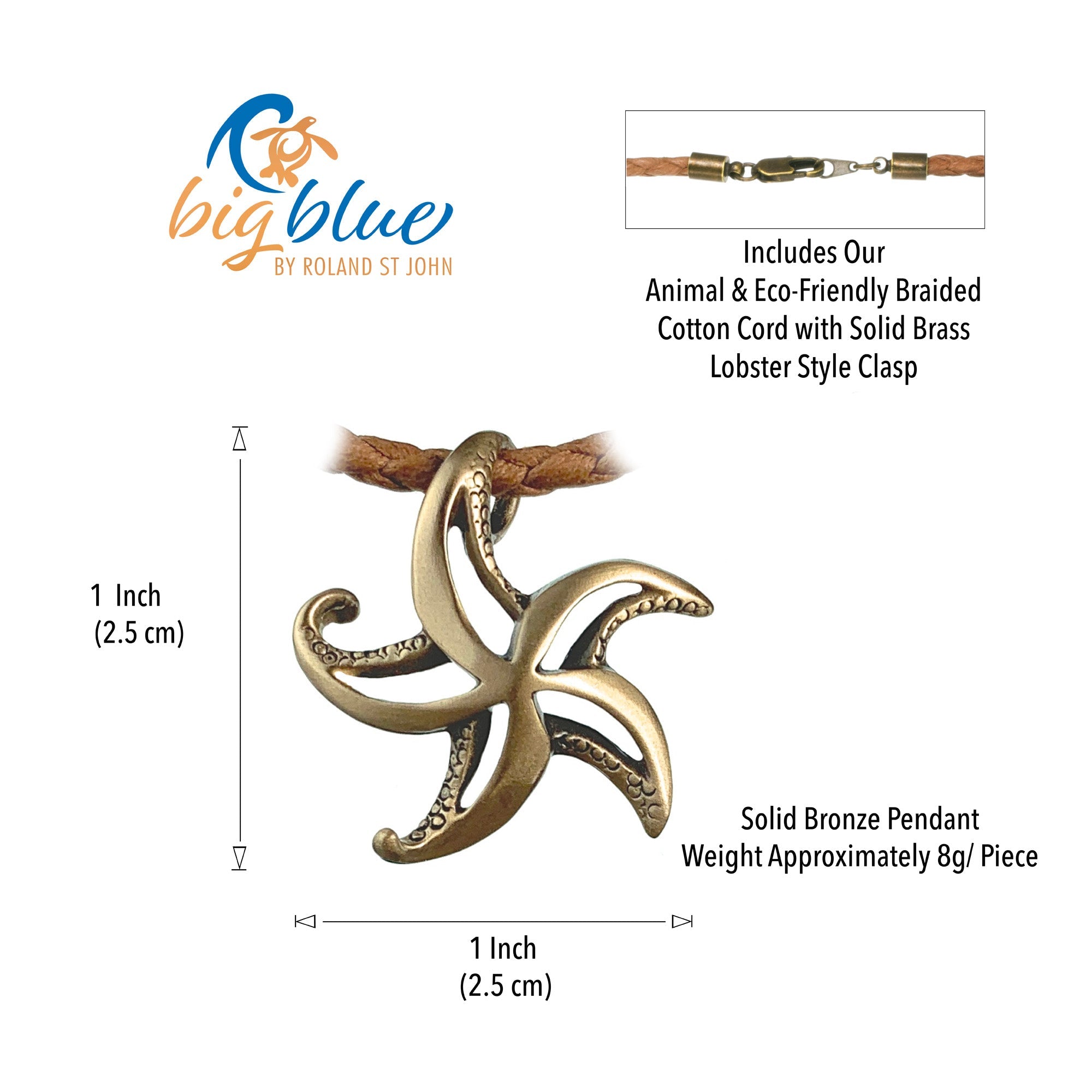 Starfish Necklace for Women Bronze