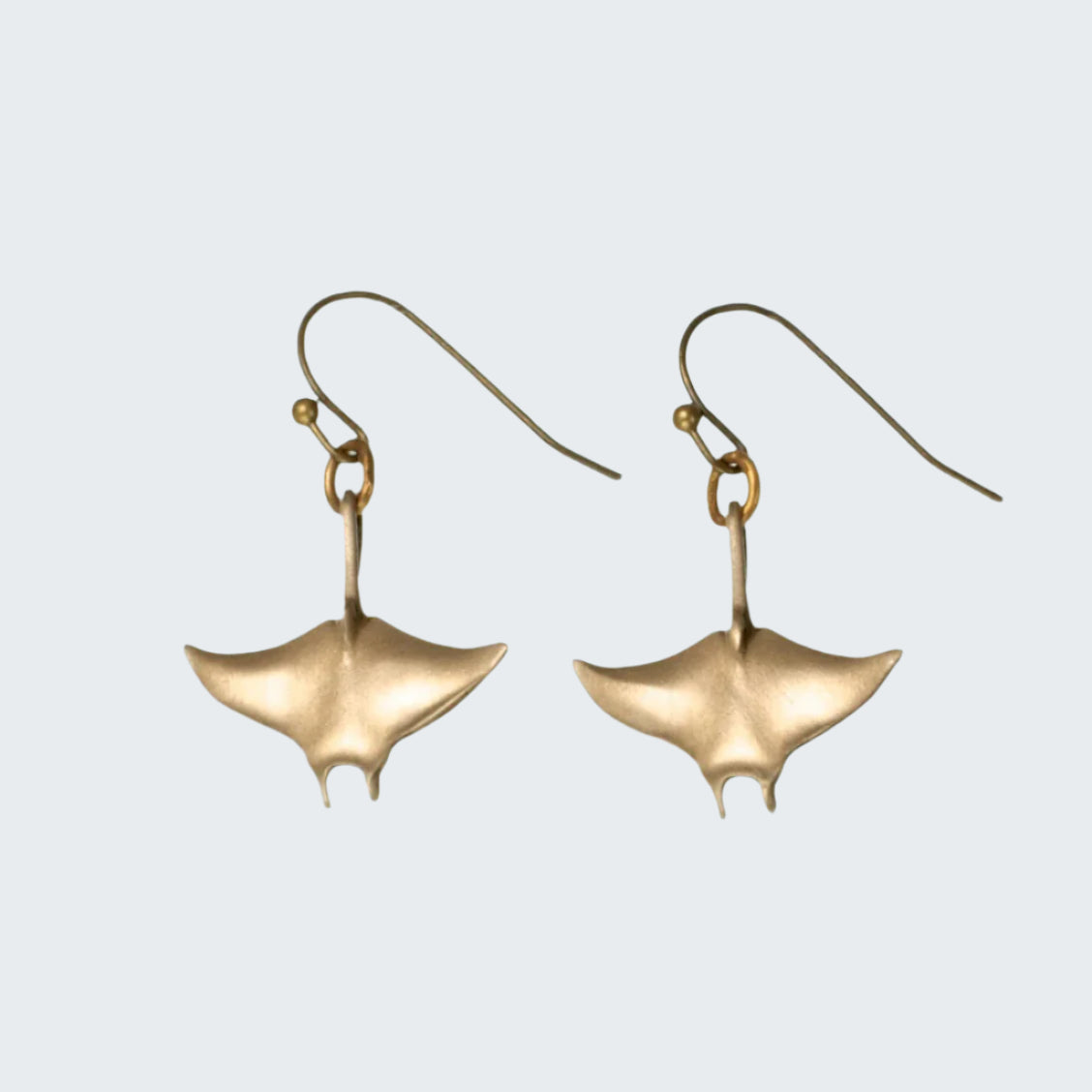 Bronze Manta Ray Drop Earrings