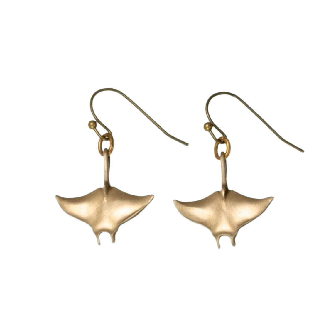 Bronze Manta Ray Drop Earrings