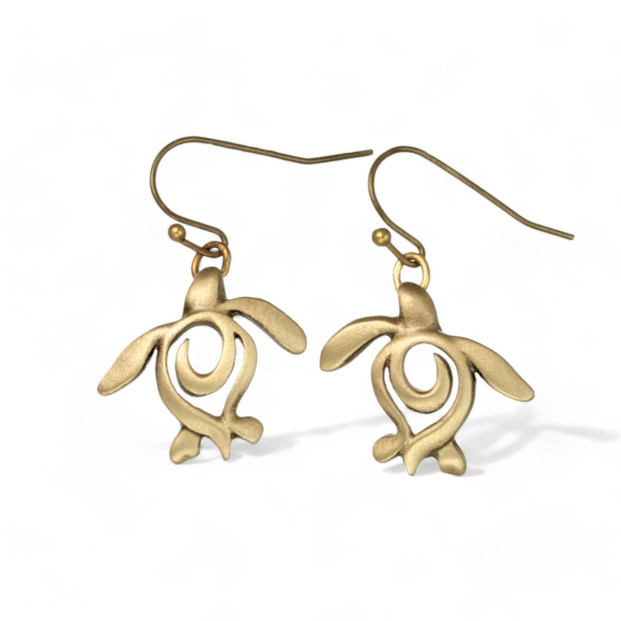 Bronze Turtle Drop Earrings for Women