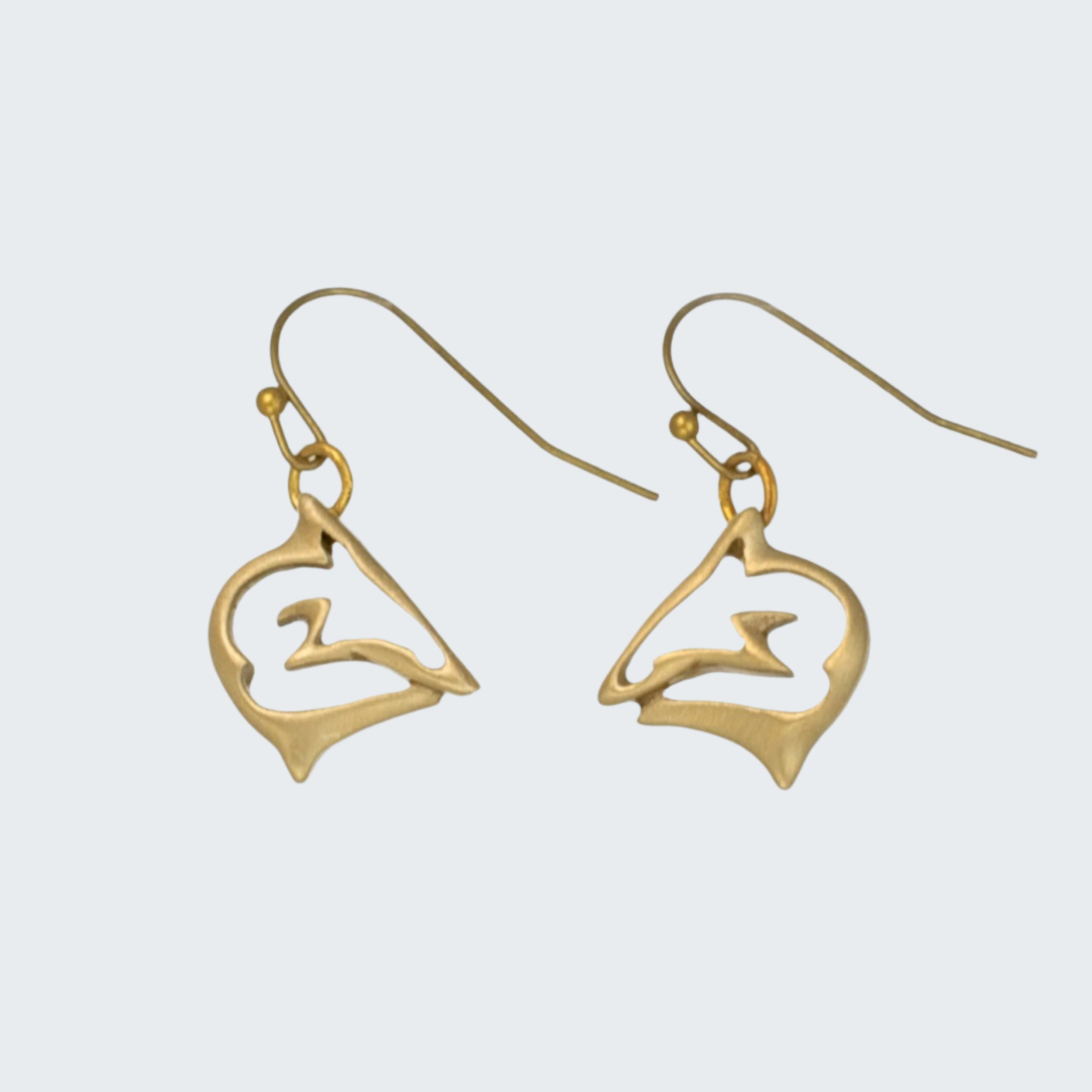 Bronze Shark Dangle Drop Earrings