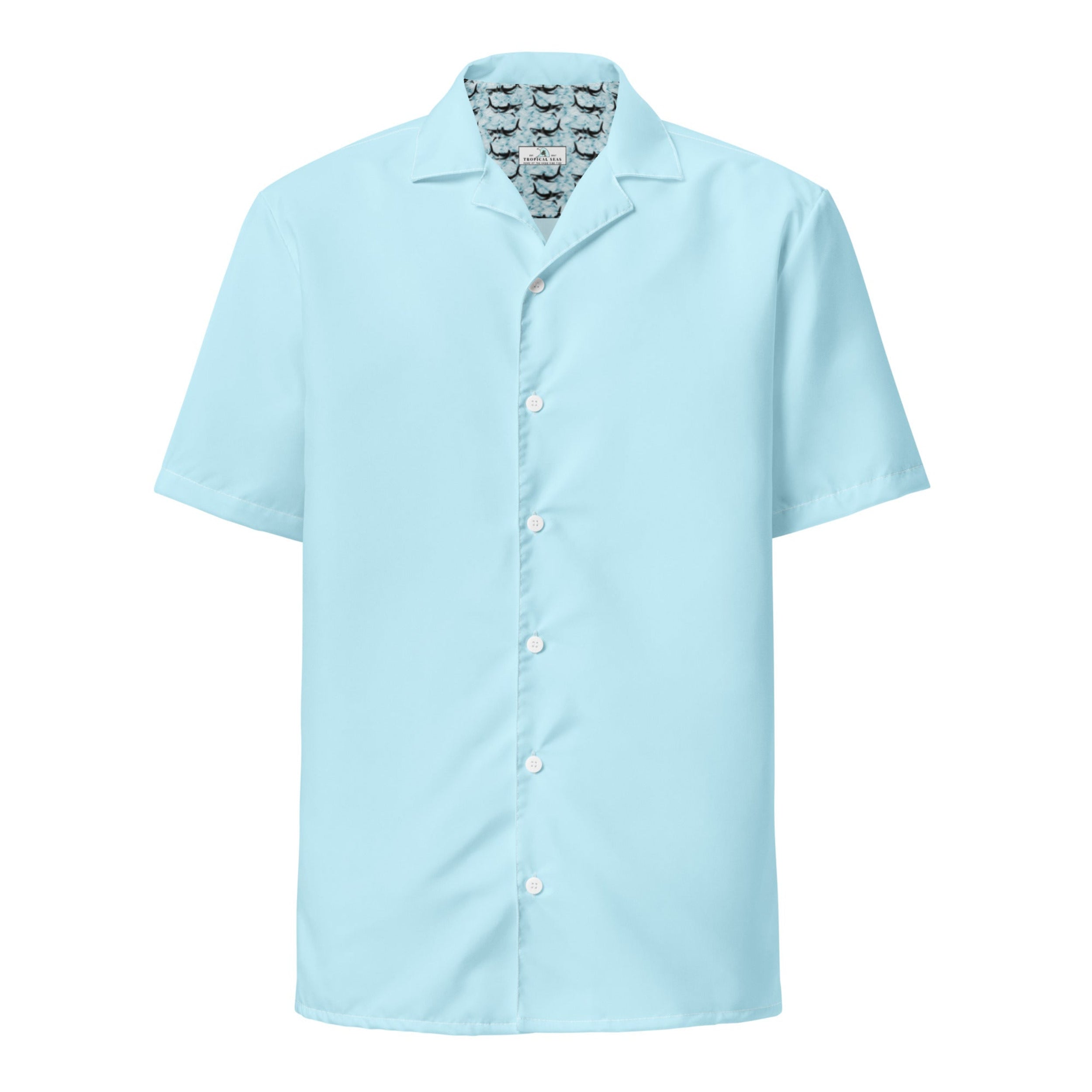 Labelless Bahama Water Blue Button Down Camp Shirt