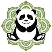 Panda bear with a green mandala design