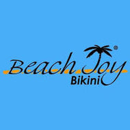 Beach Joy Bikini logo on a blue background