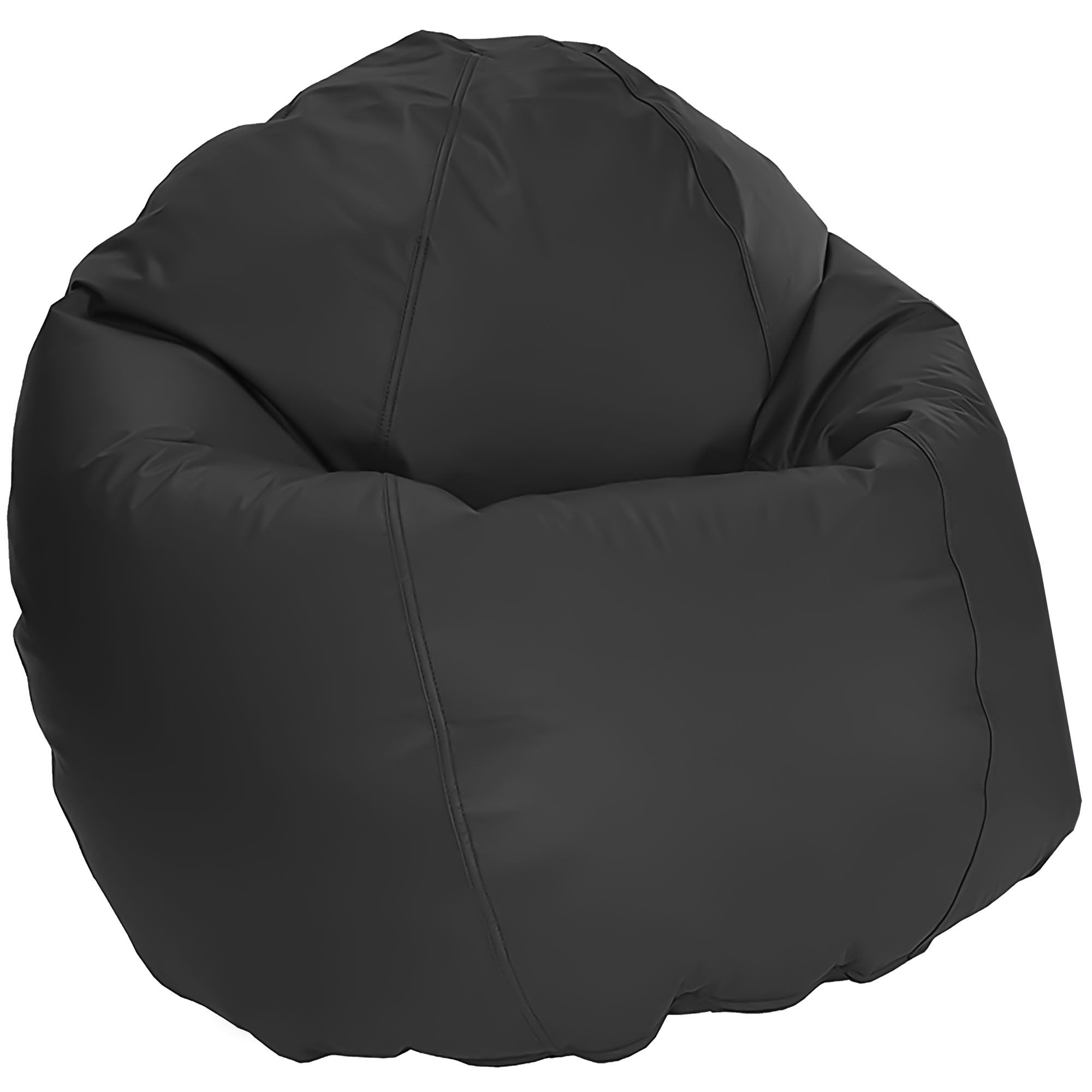 Black bean bag chair on a white background