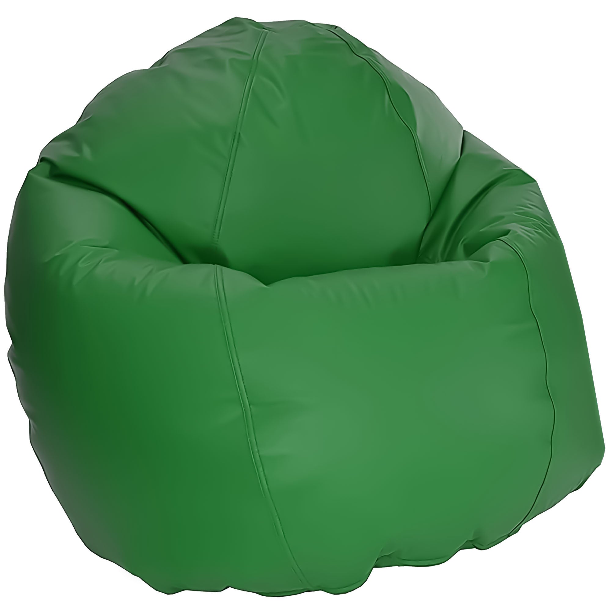 Green bean bag chair on a white background