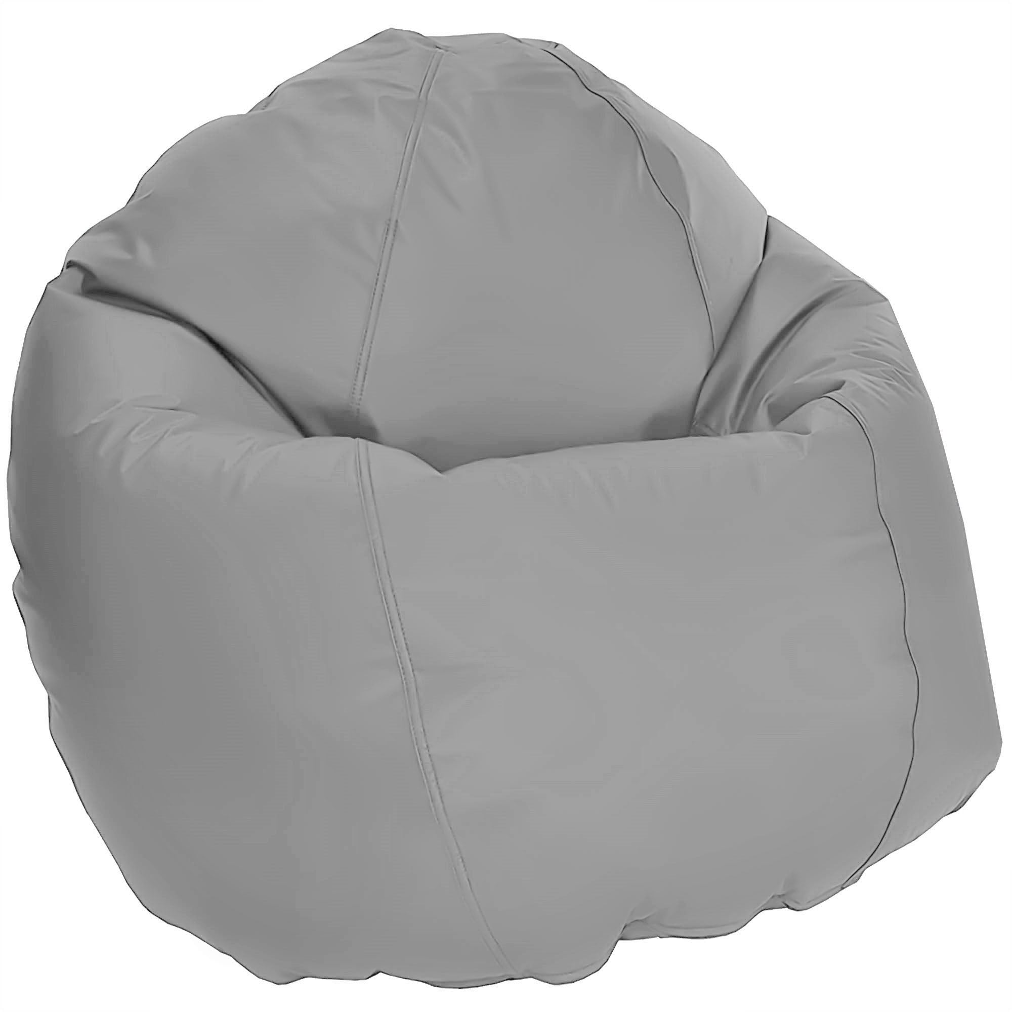 Gray bean bag chair on a white background