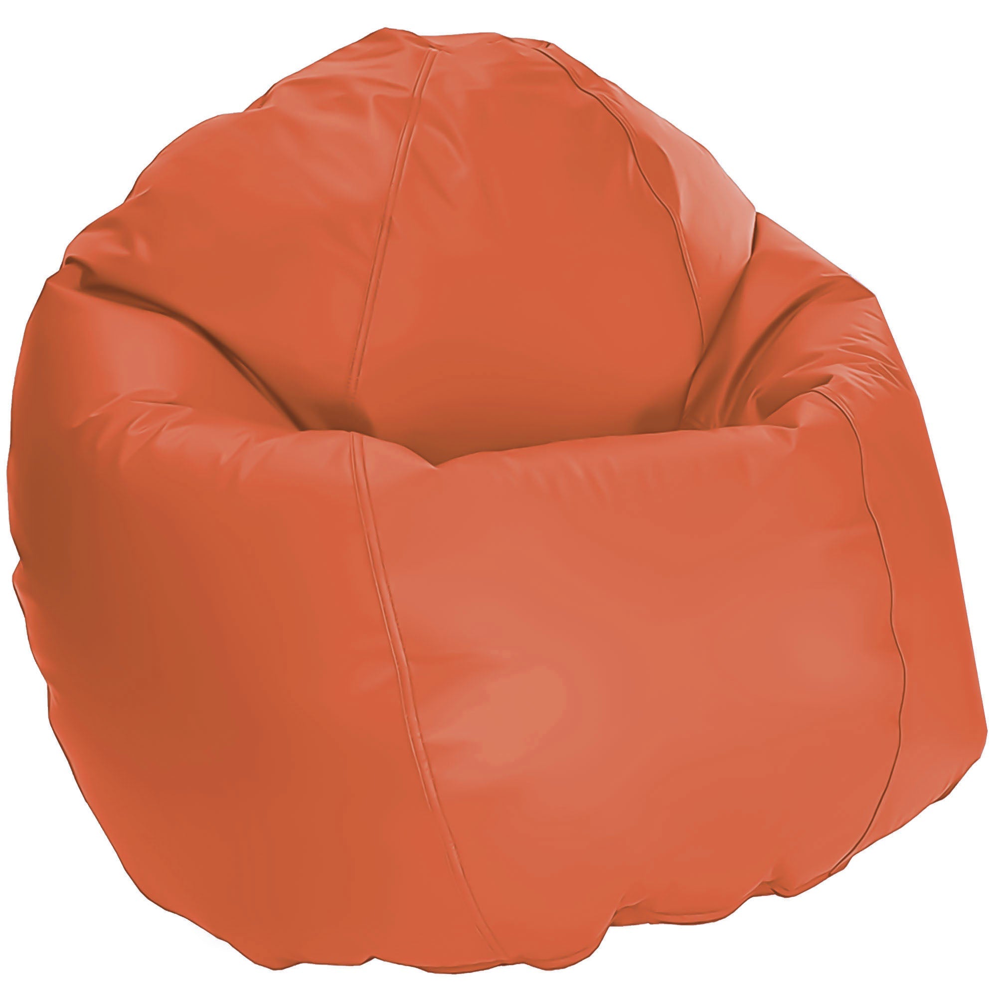 Orange bean bag chair on a white background