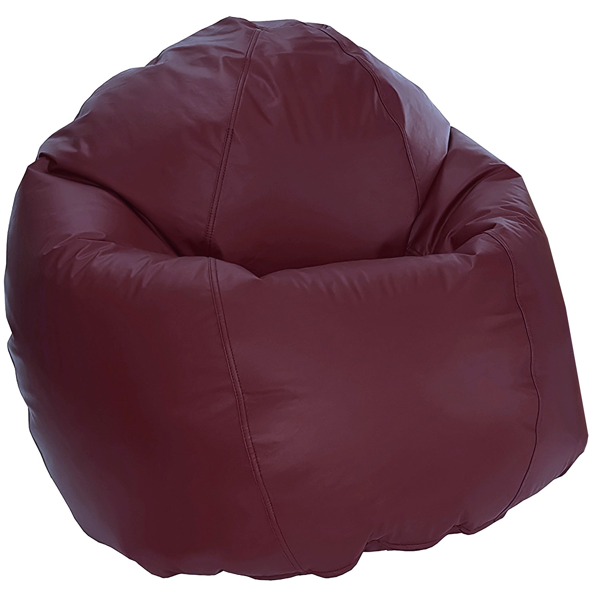 Maroon bean bag chair on a white background
