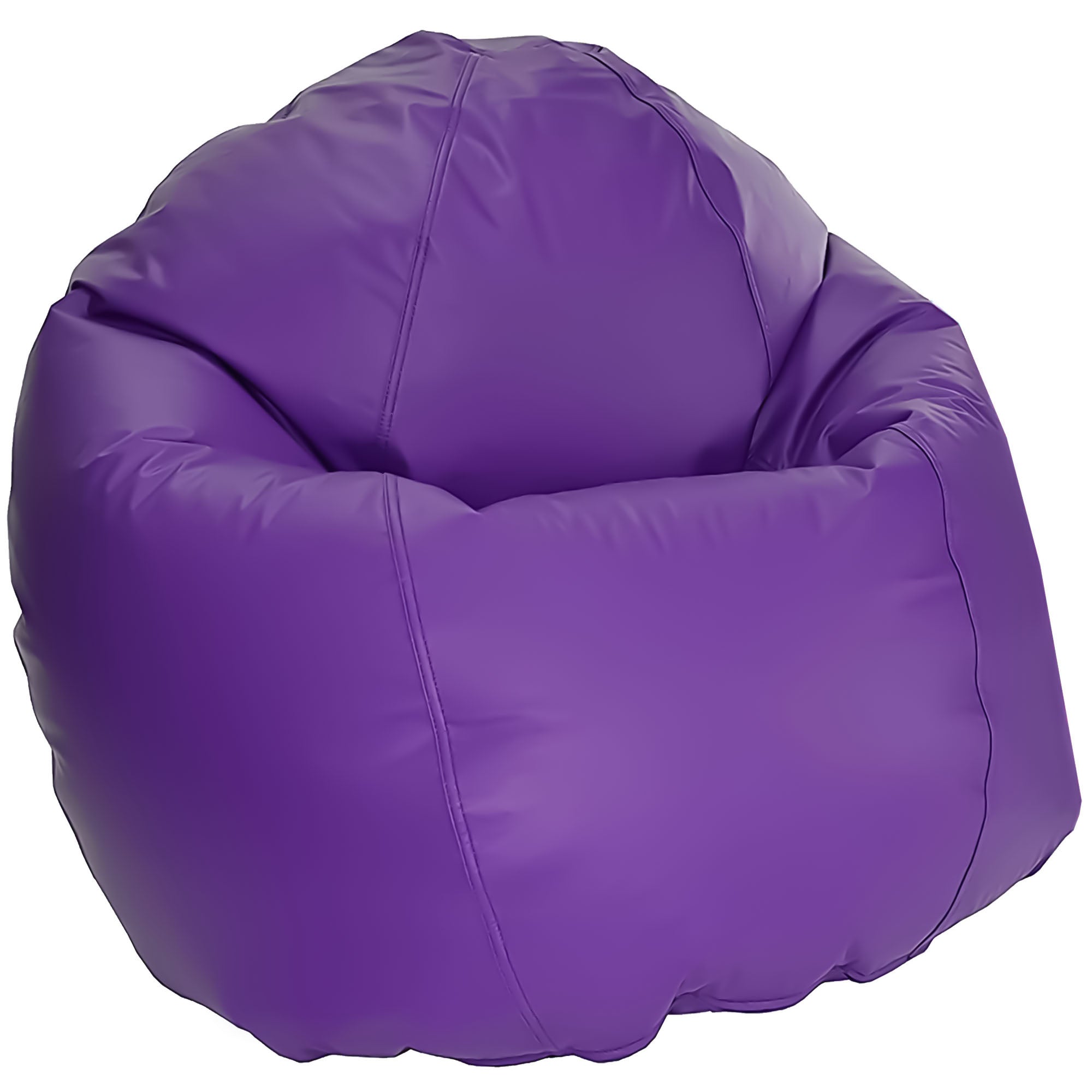 Purple bean bag chair on a white background