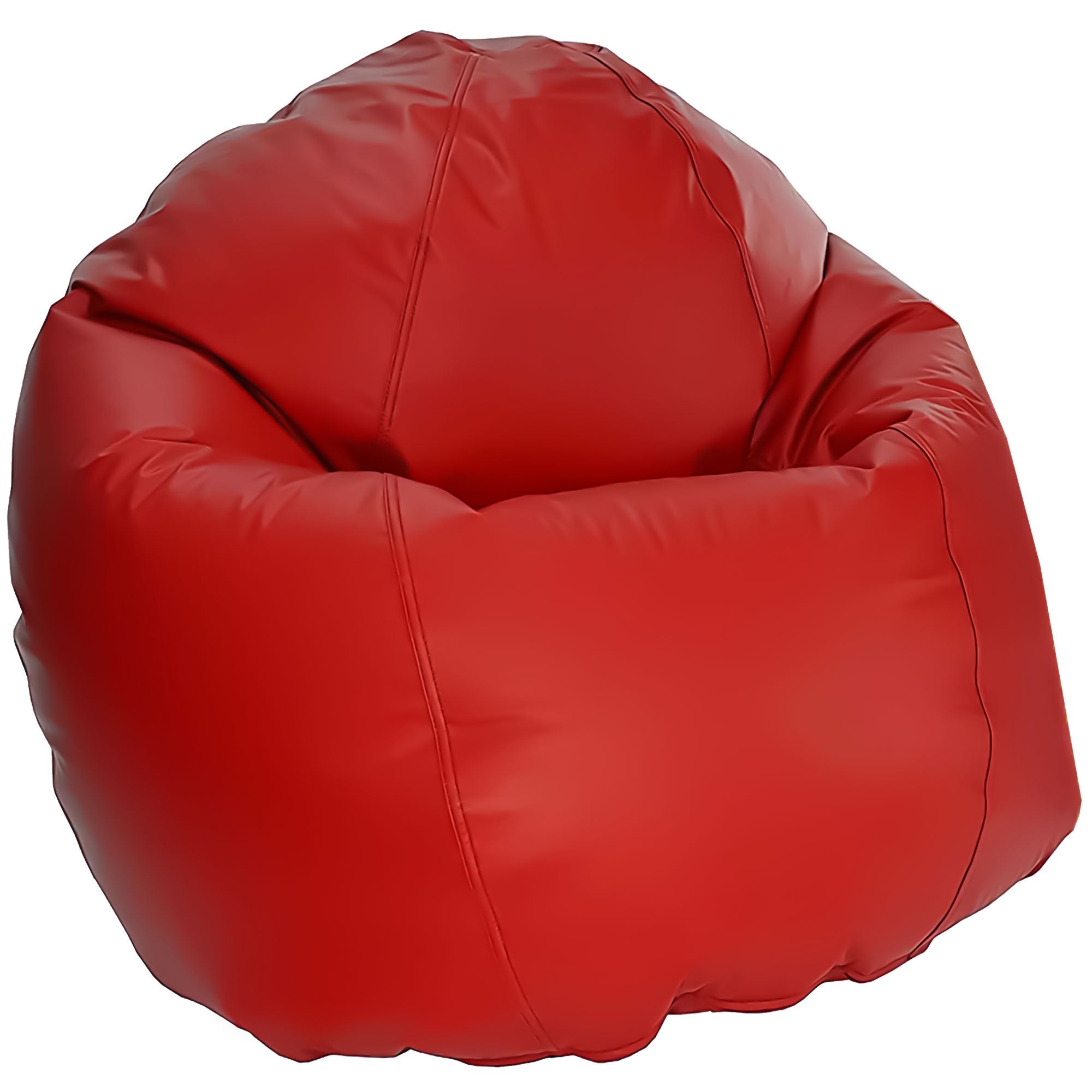 Red bean bag chair on a white background