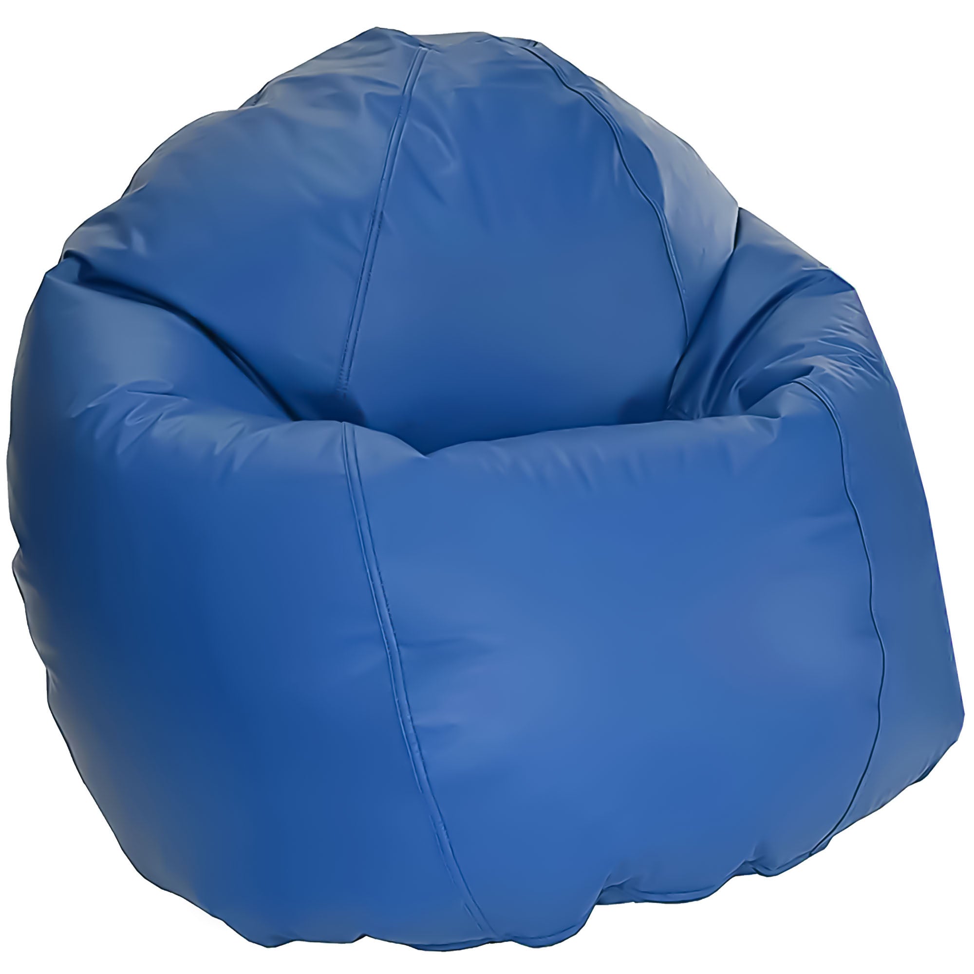 Blue bean bag chair on a white background