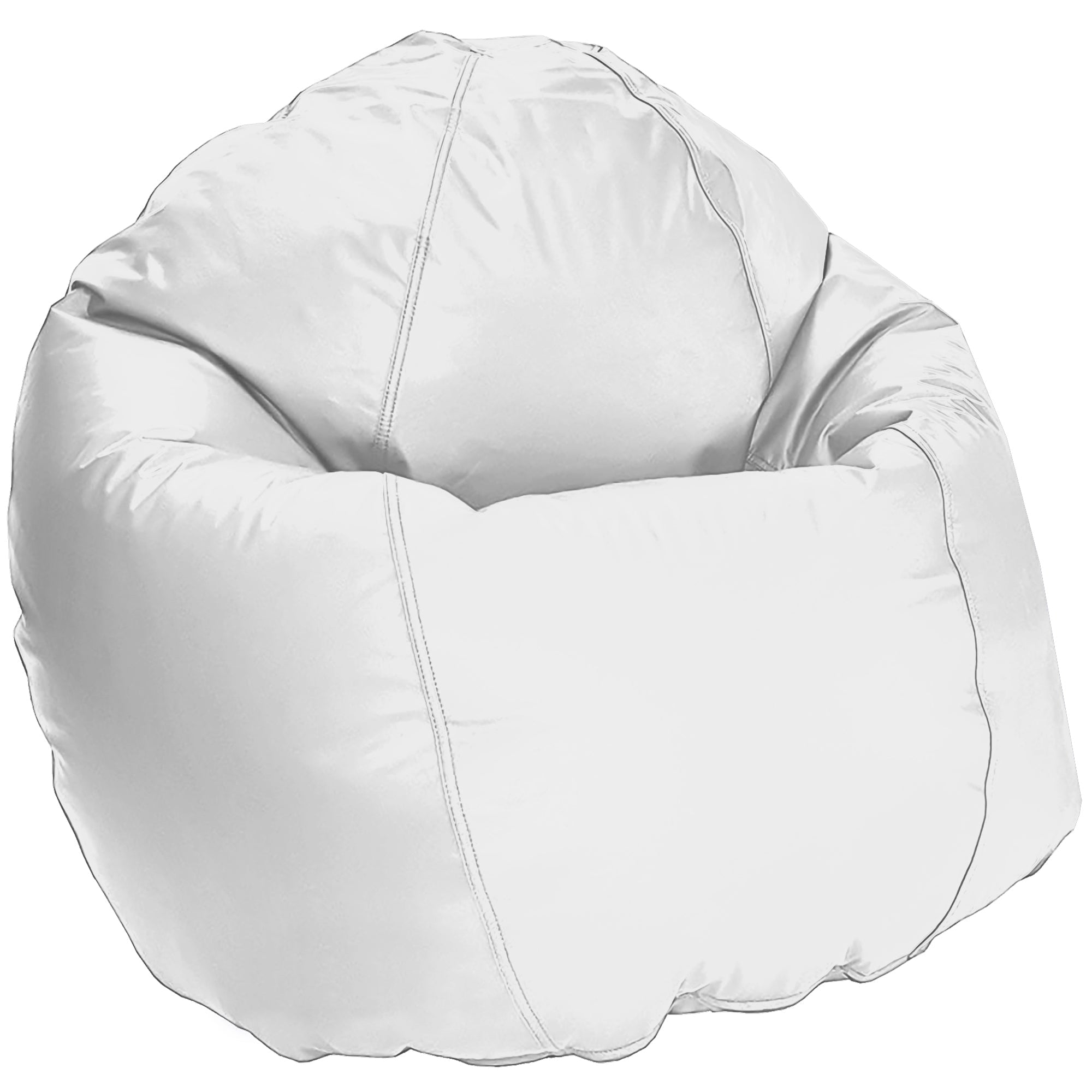 White bean bag chair on a white background
