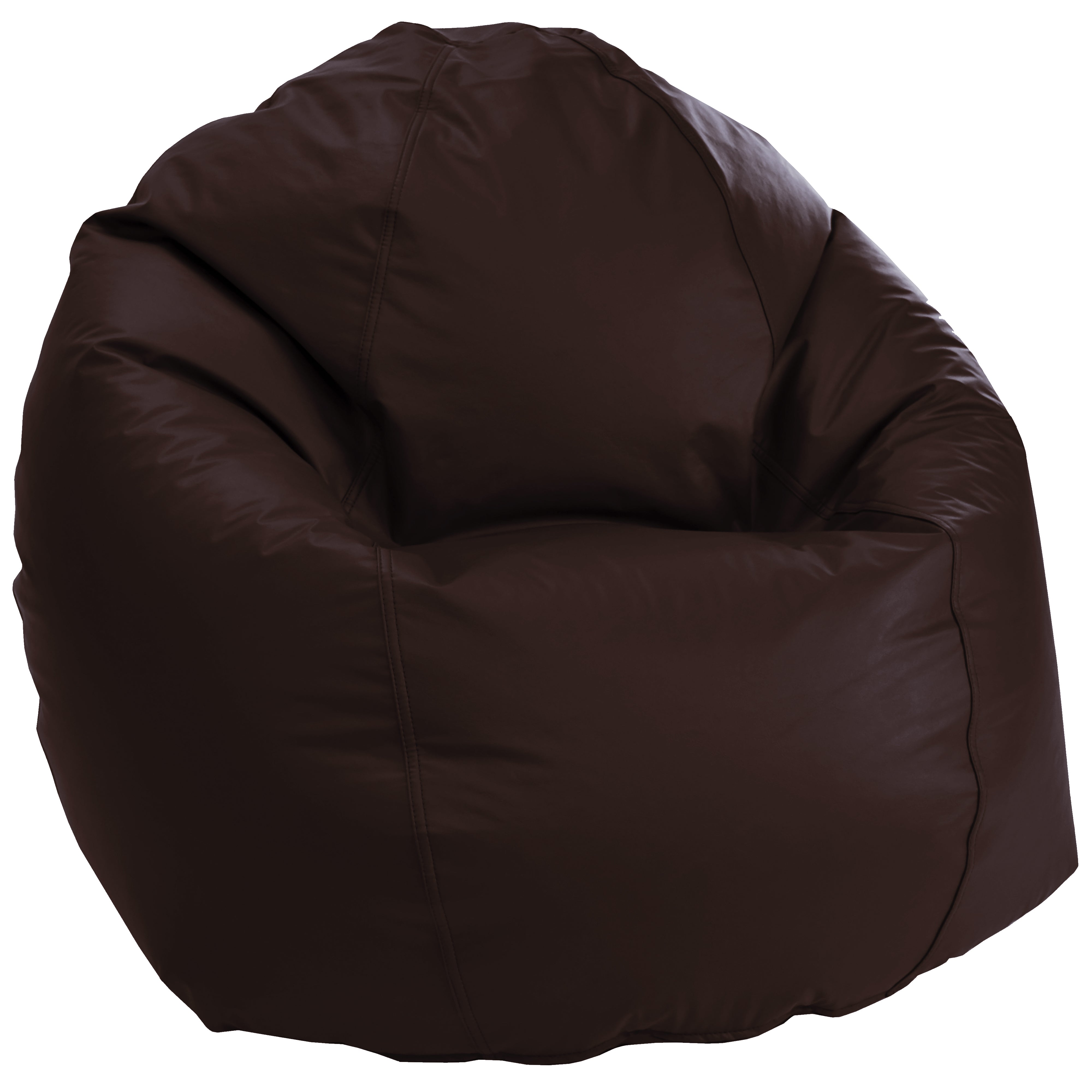 Brown bean bag chair on a white background