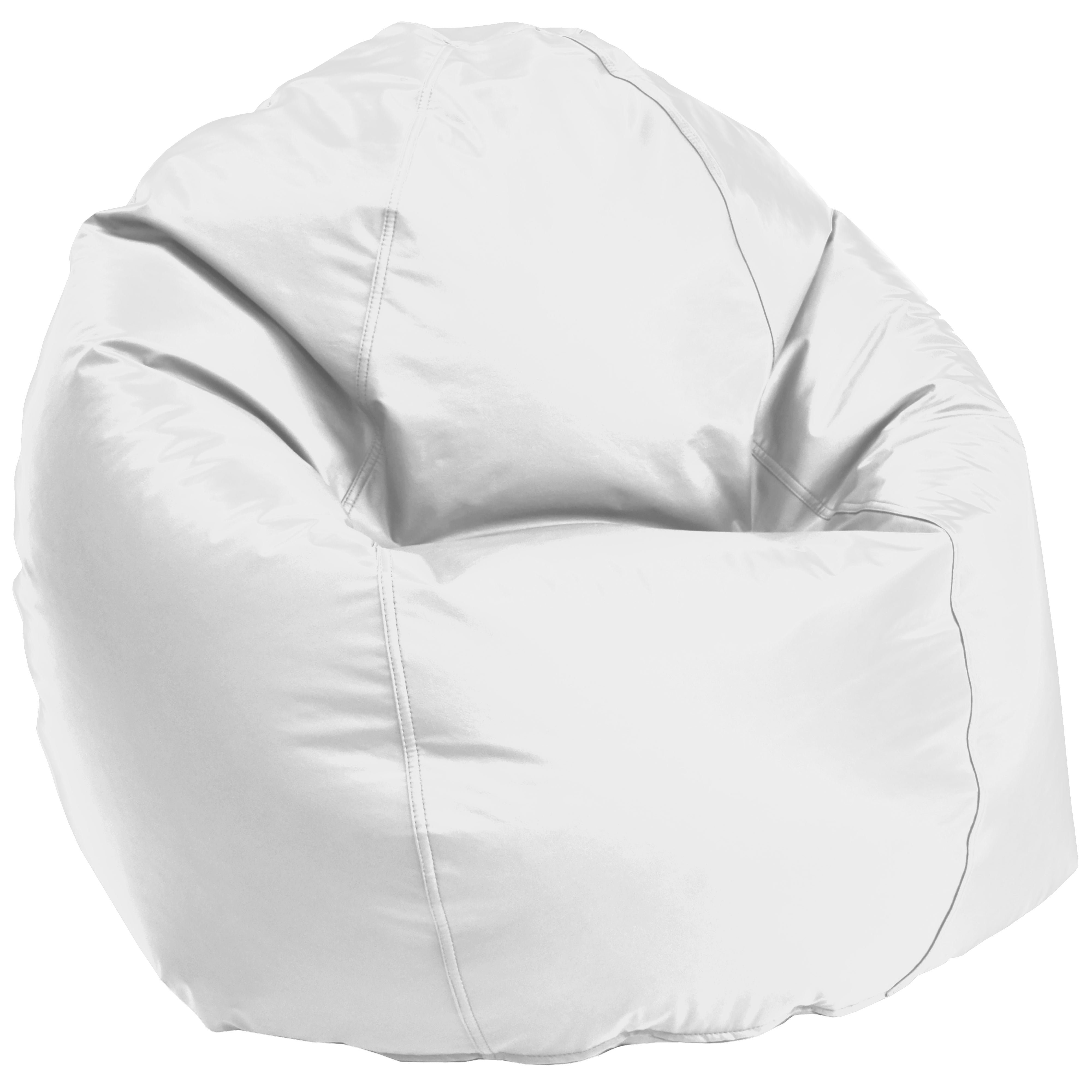 White bean bag chair on a white background