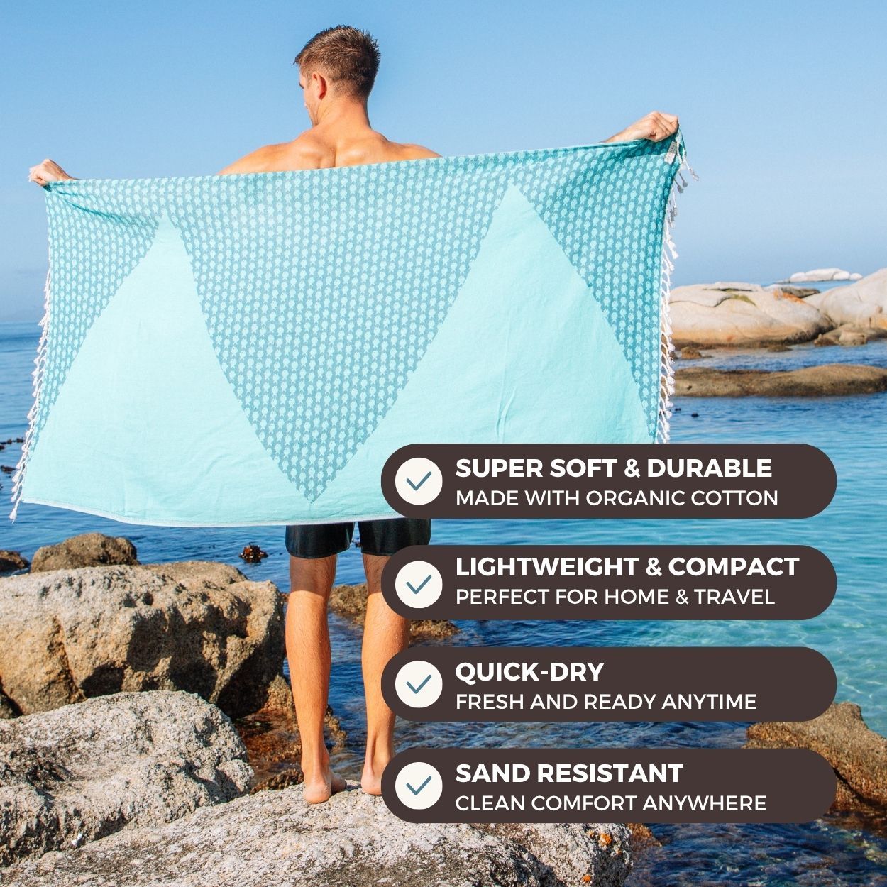 Feshka Big Fish Turkish Cotton Beach Towel