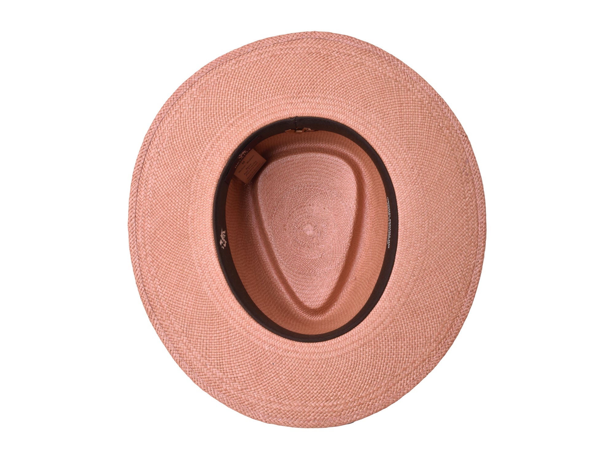 Pink straw hat on a white background