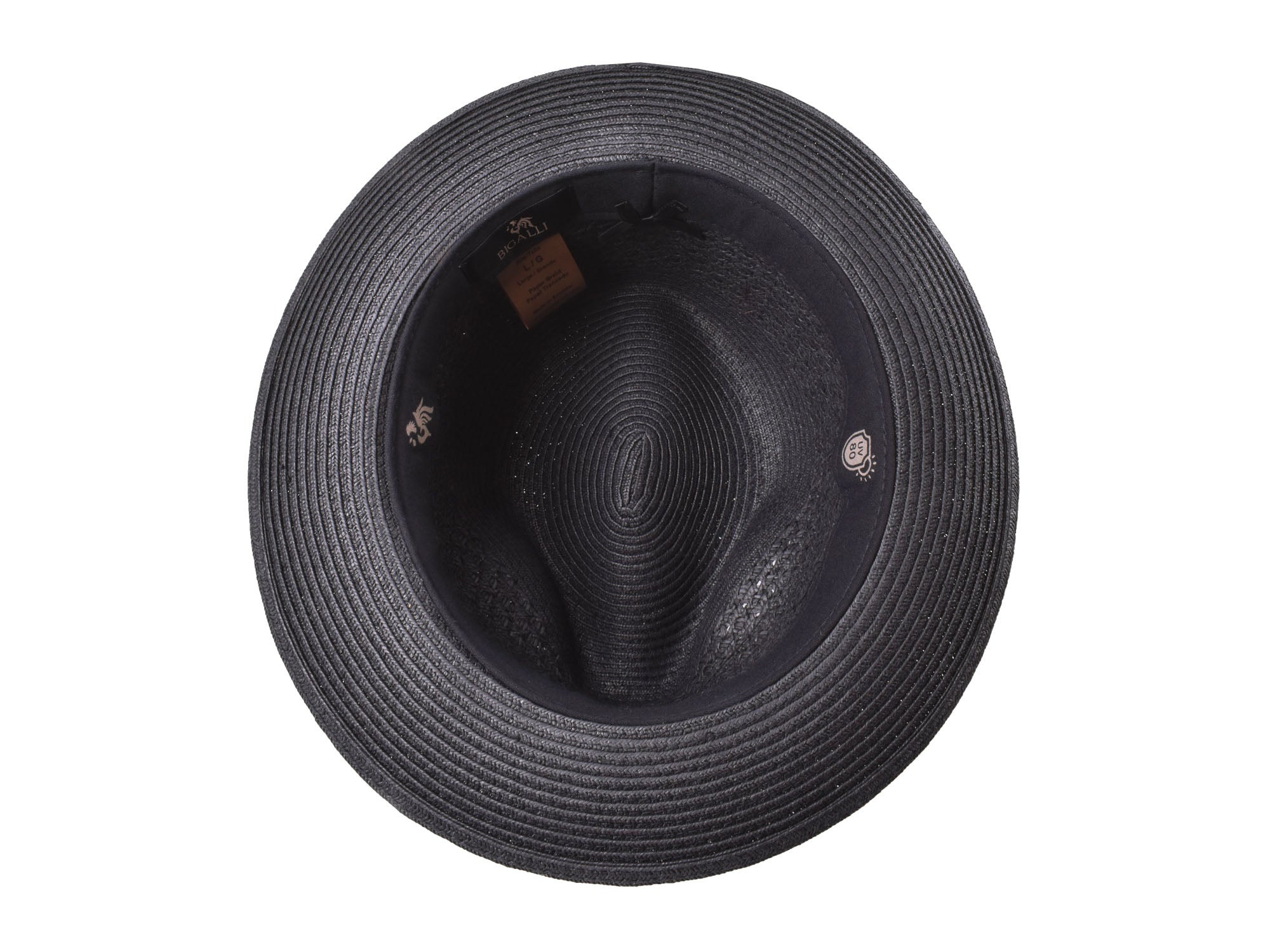 Black straw hat on a white background