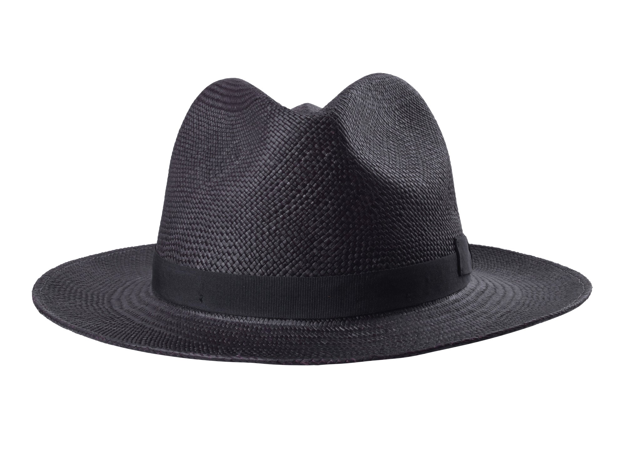Black straw hat on a white background
