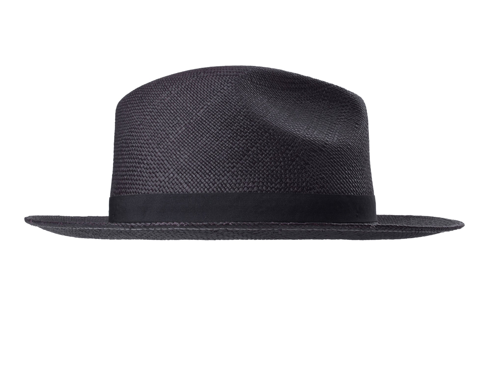 Black straw hat on a white background