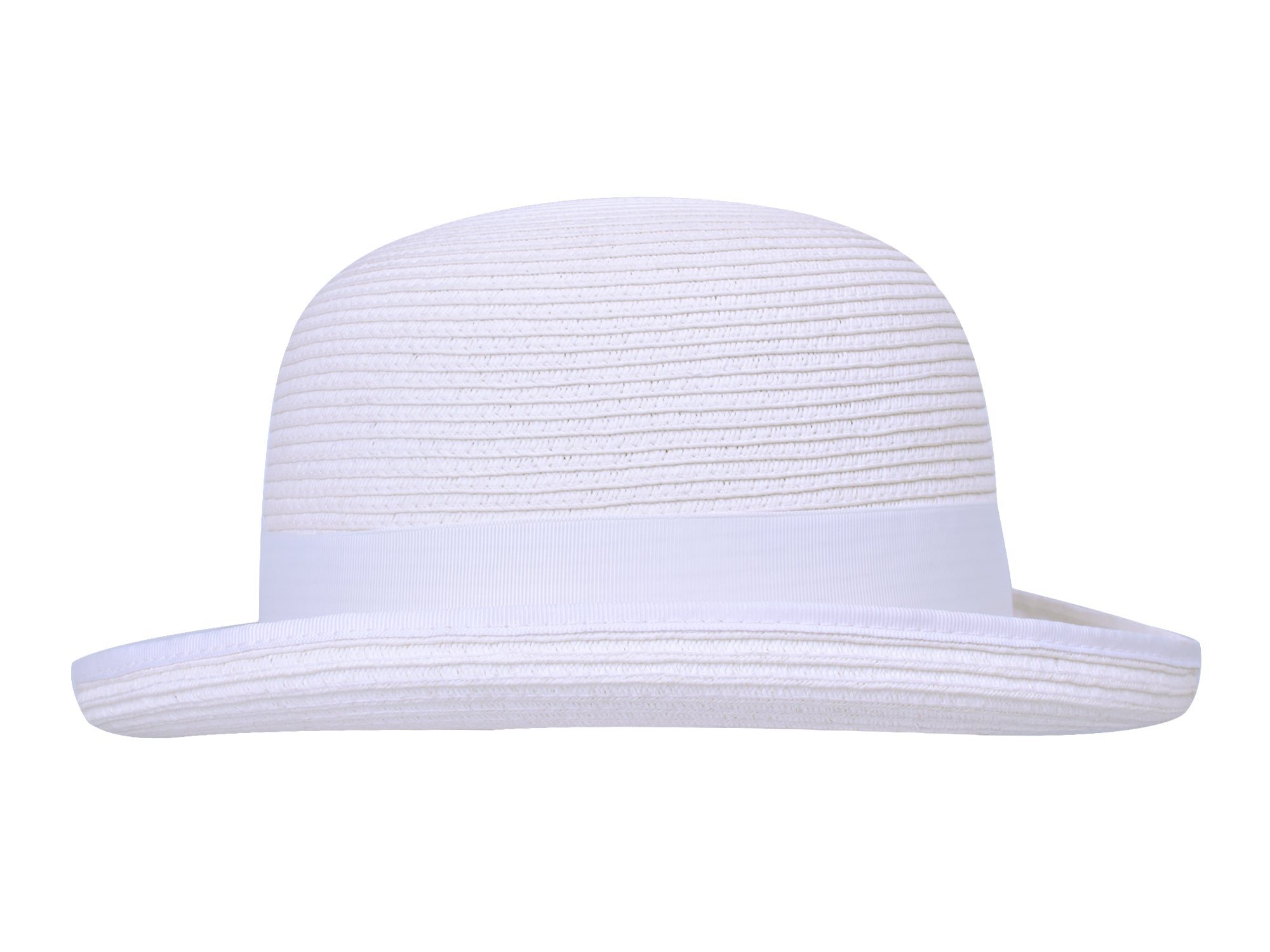 White straw hat on a white background