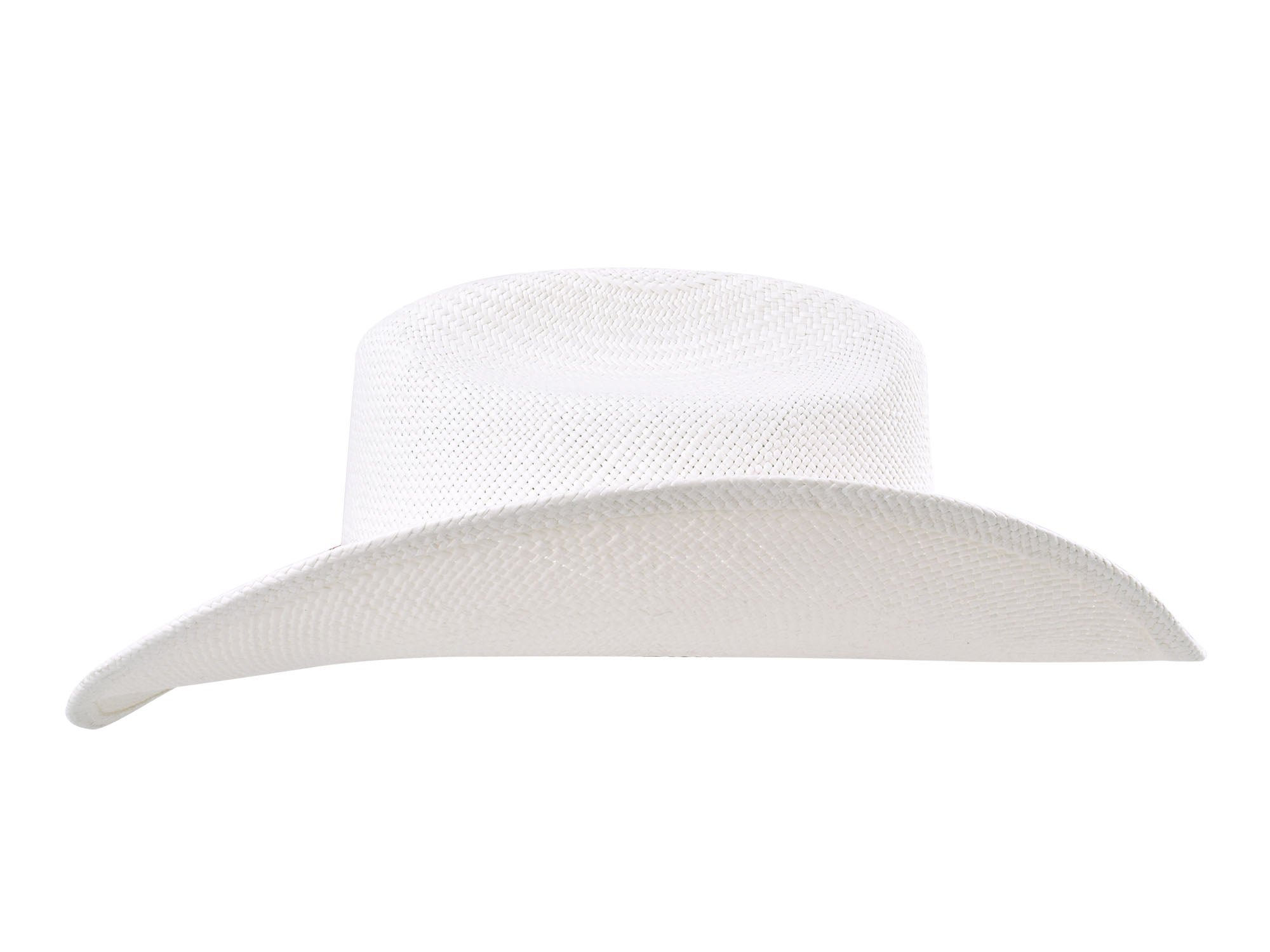 White straw hat on a white background