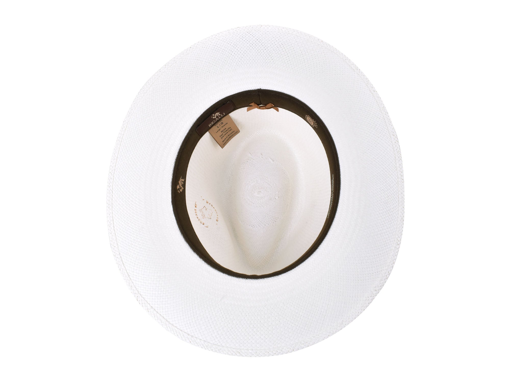 White cowboy hat with a black band on a white background