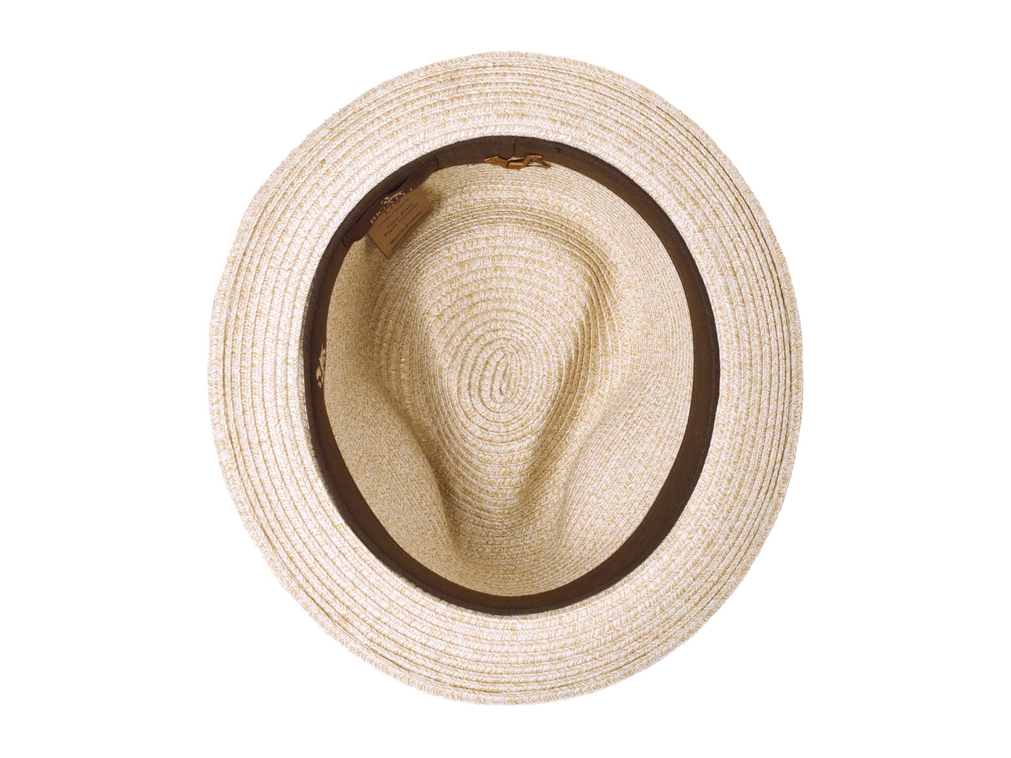 Beige straw hat on a white background