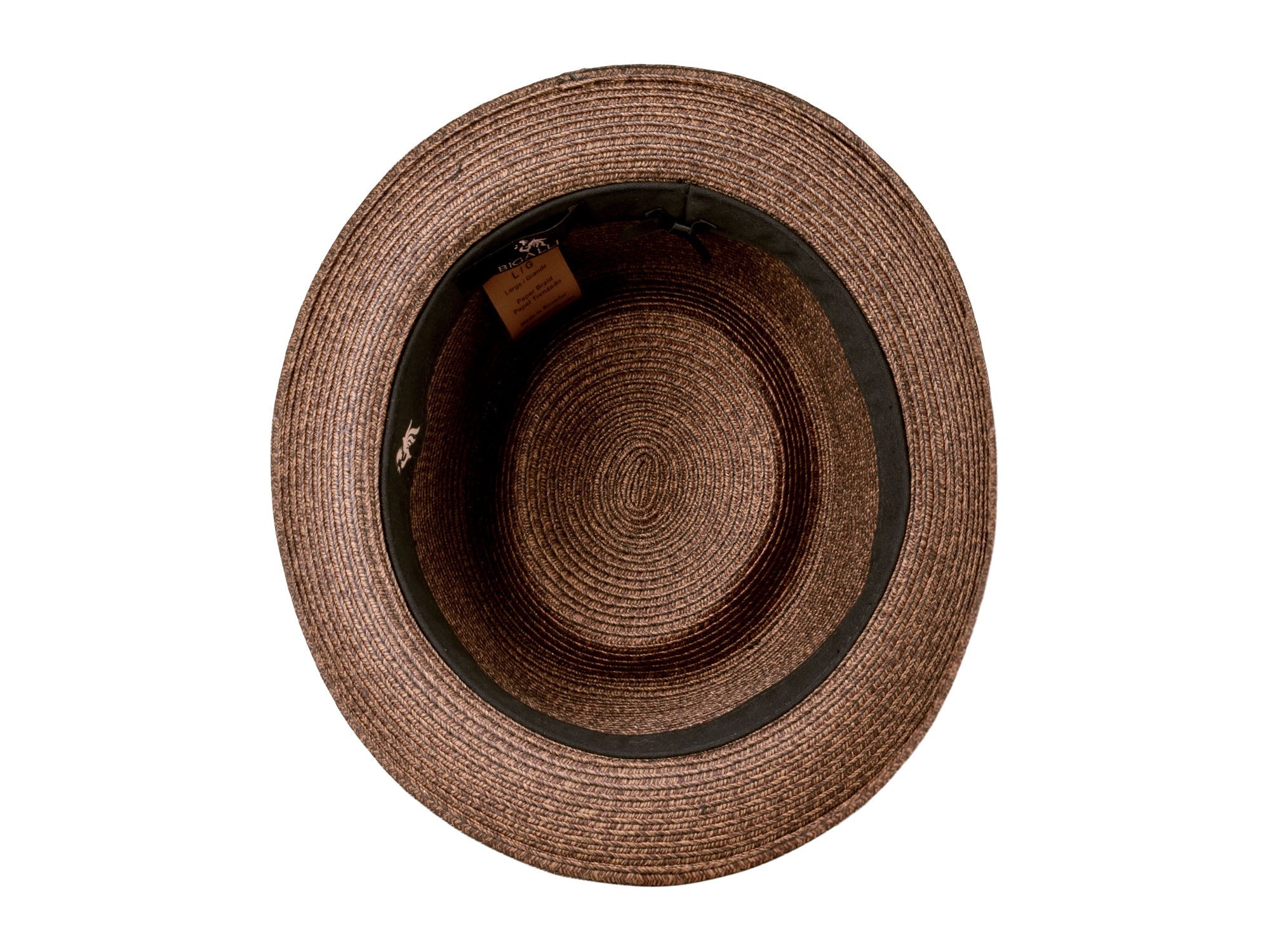 Brown straw hat on a white background