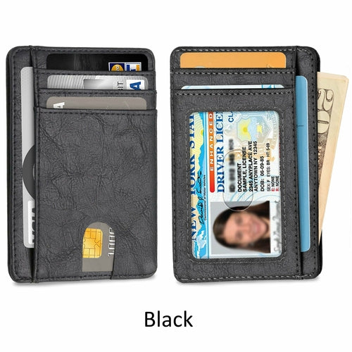 RFID Slim Faux Leather Wallets