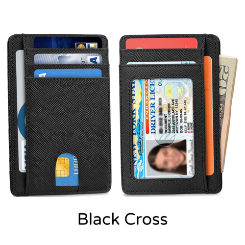 RFID Slim Faux Leather Wallets