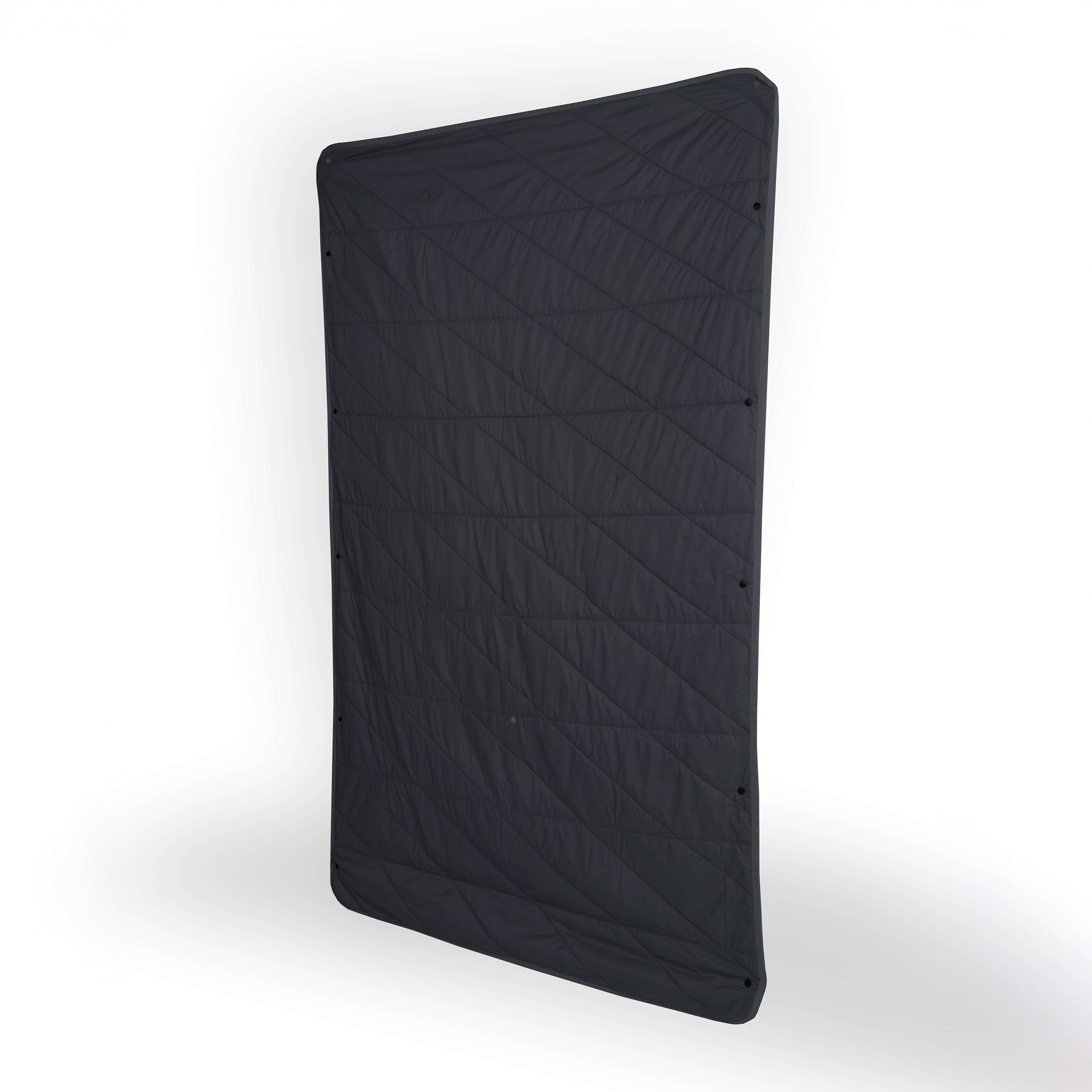 Black car mat with geometric pattern on a white background