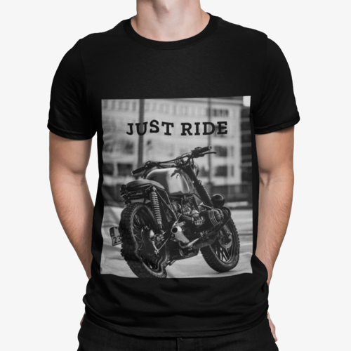 Motorcycle Just Ride Heavy Cotton T-Shirt