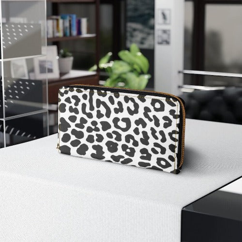 Black and White Leopard Wallet