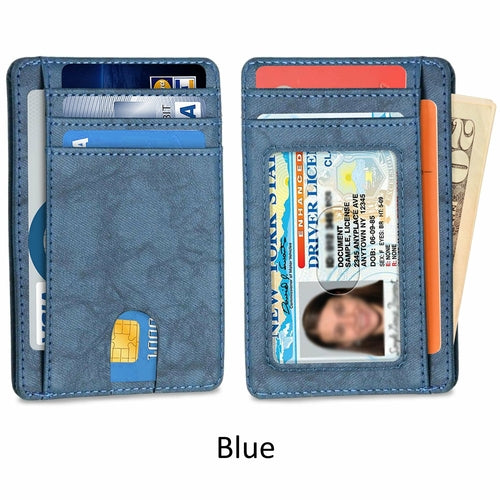 RFID Slim Faux Leather Wallets