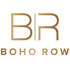Gold 'BIR BOHO ROW' logo on a white background